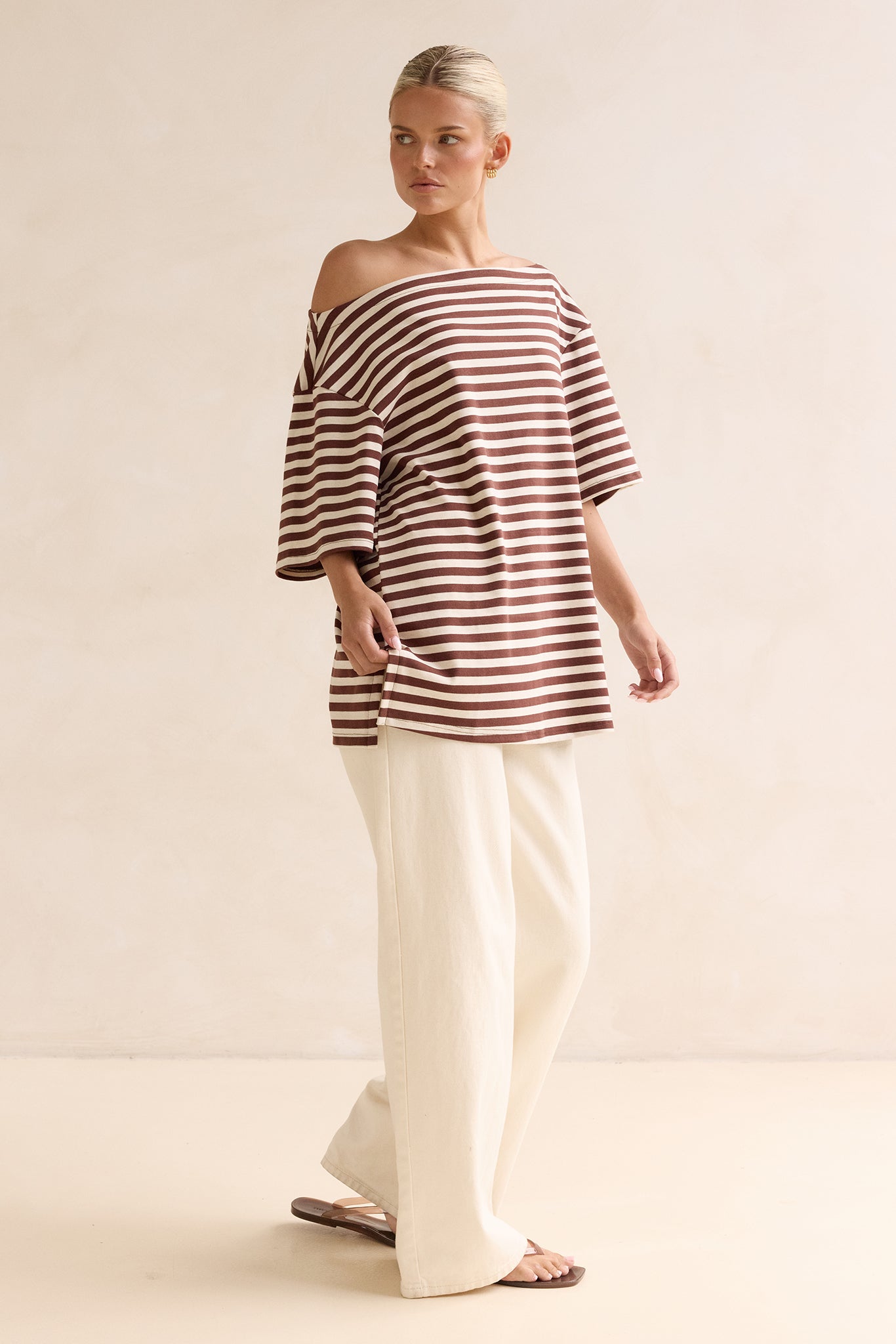 Kingsley Tee (Chocolate/Cream Stripe)