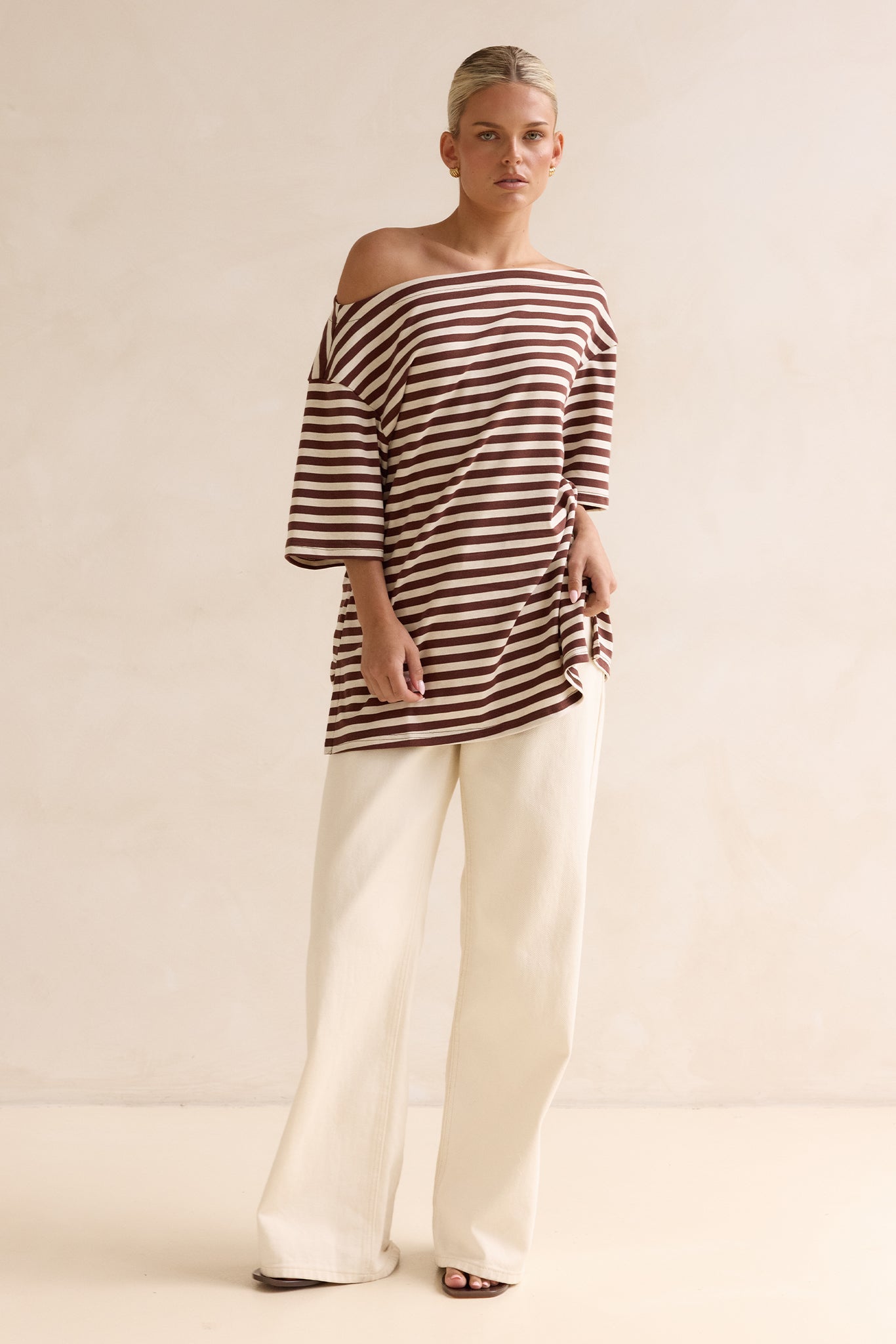 Kingsley Tee (Chocolate/Cream Stripe)