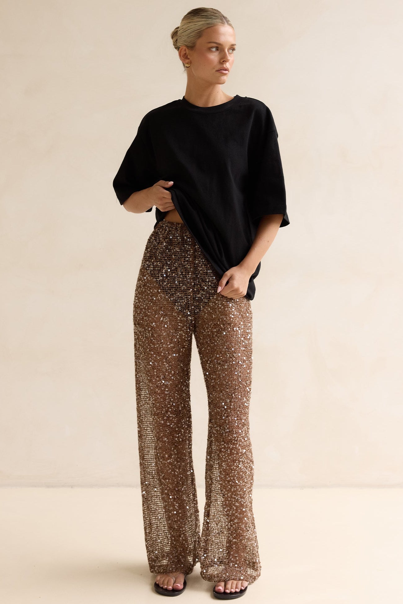 Edela Sequin Pant (Chocolate)