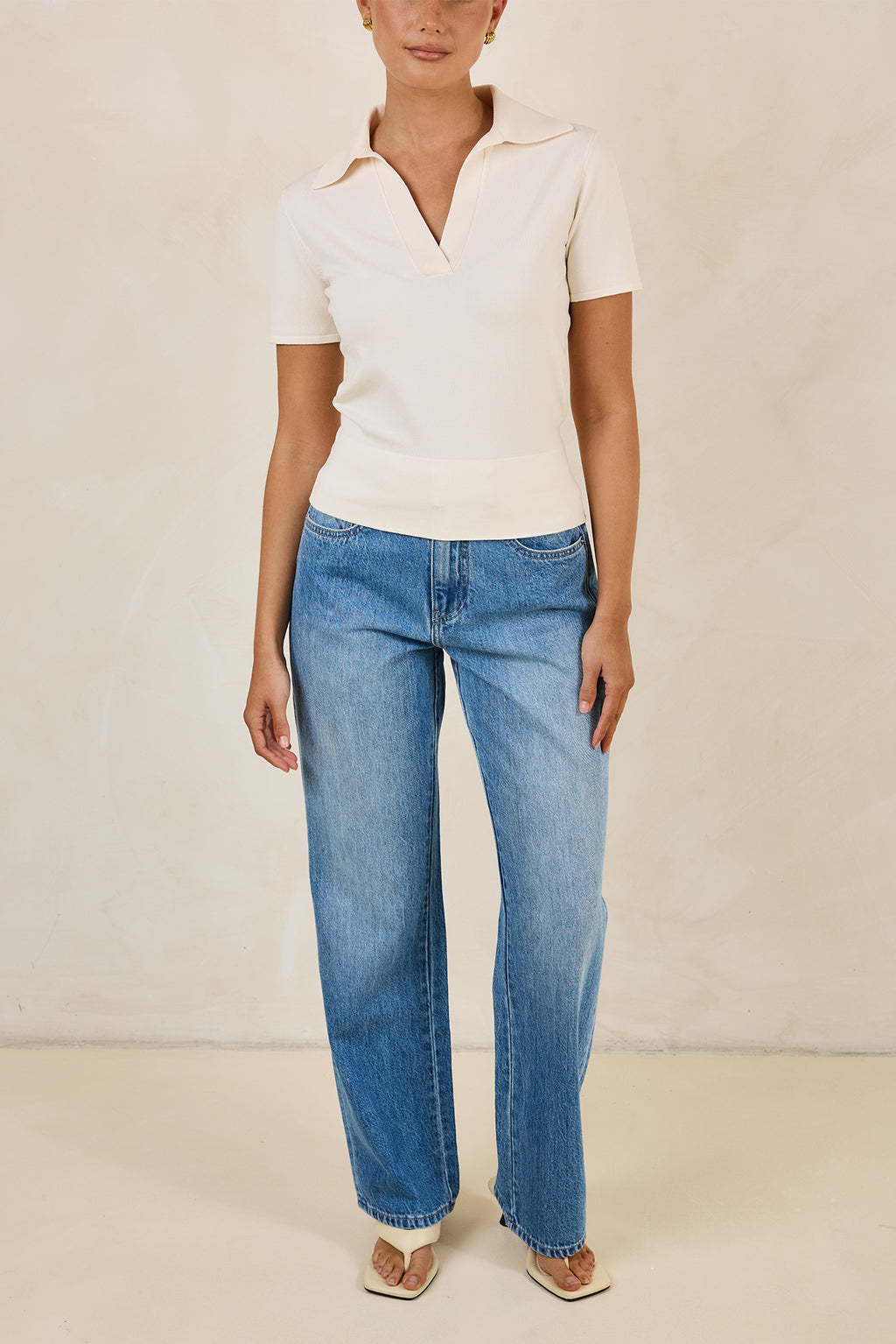 Saskia Knit Tee (Cream)