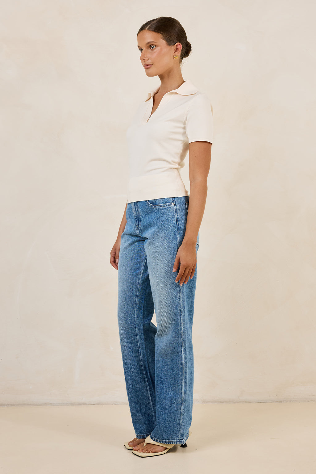 Saskia Knit Tee (Cream)