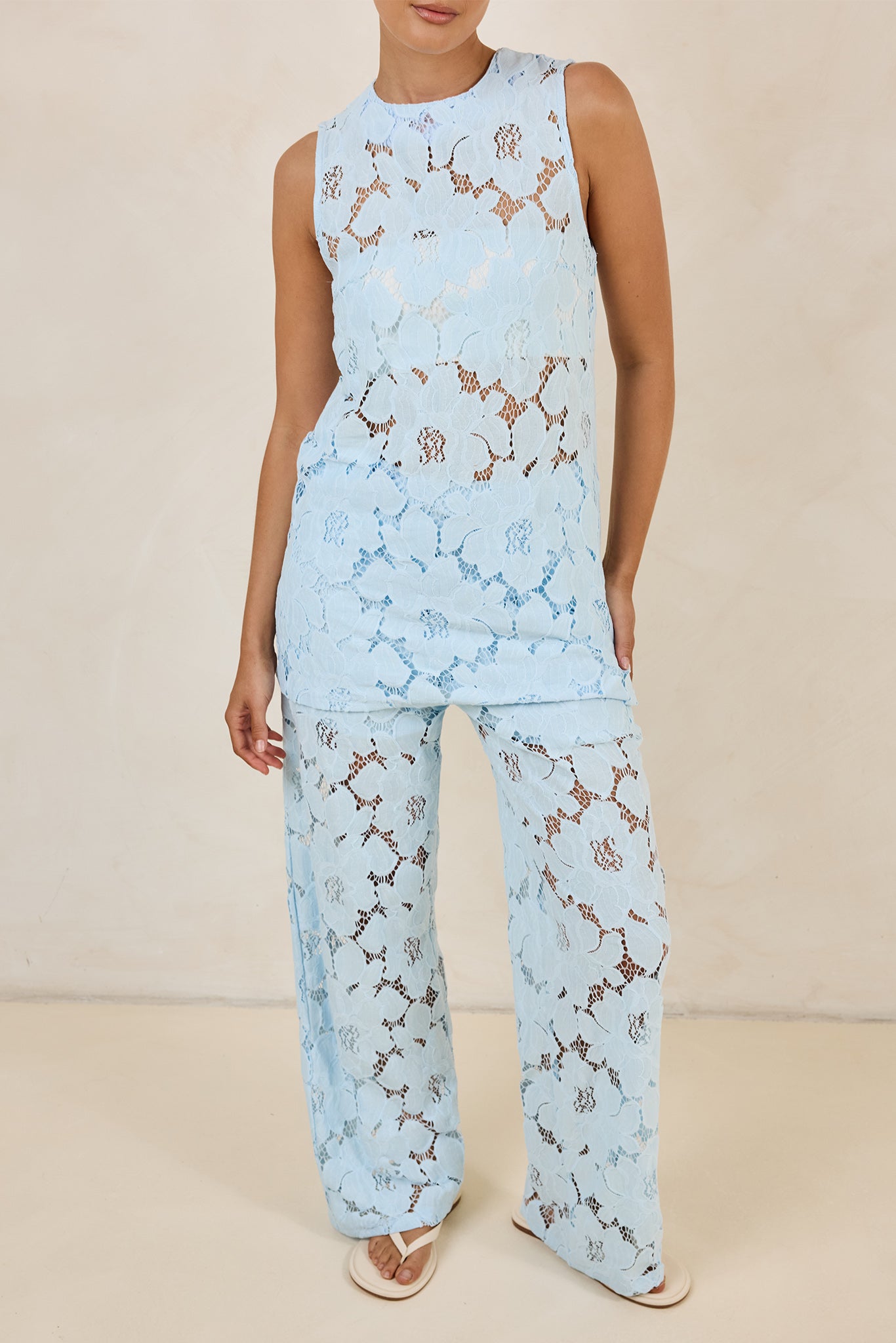 Jocelyn Lace Pant (Light Blue)