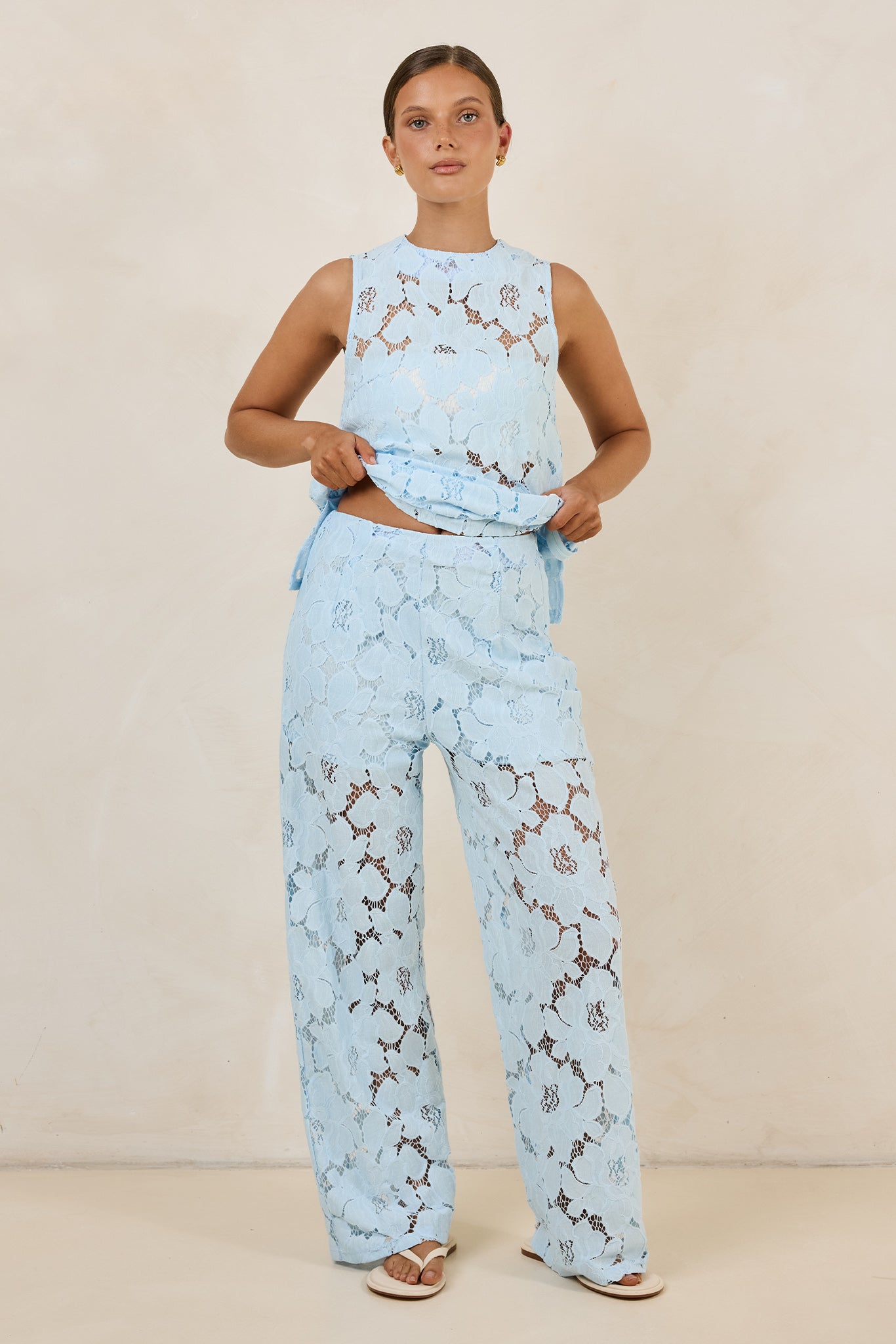Jocelyn Lace Pant (Light Blue)