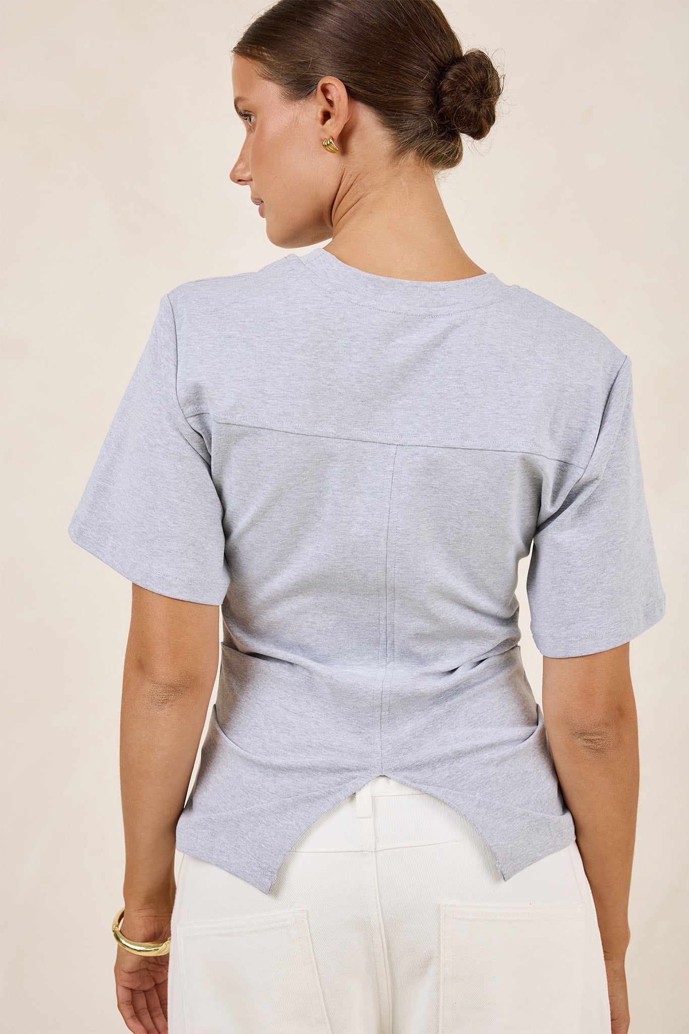 Rory Cinched Tee (Grey Marle)