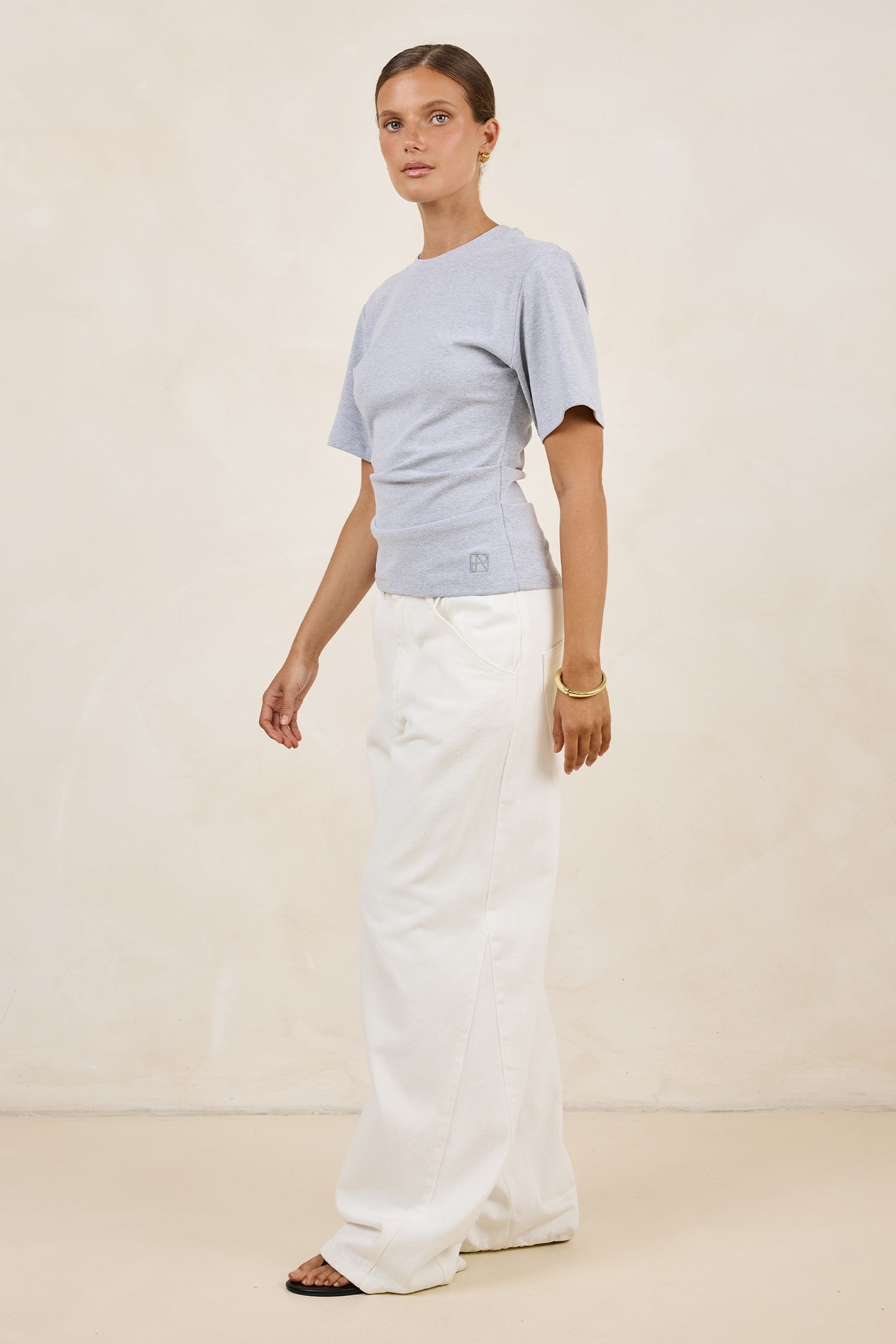 Rory Cinched Tee (Grey Marle)