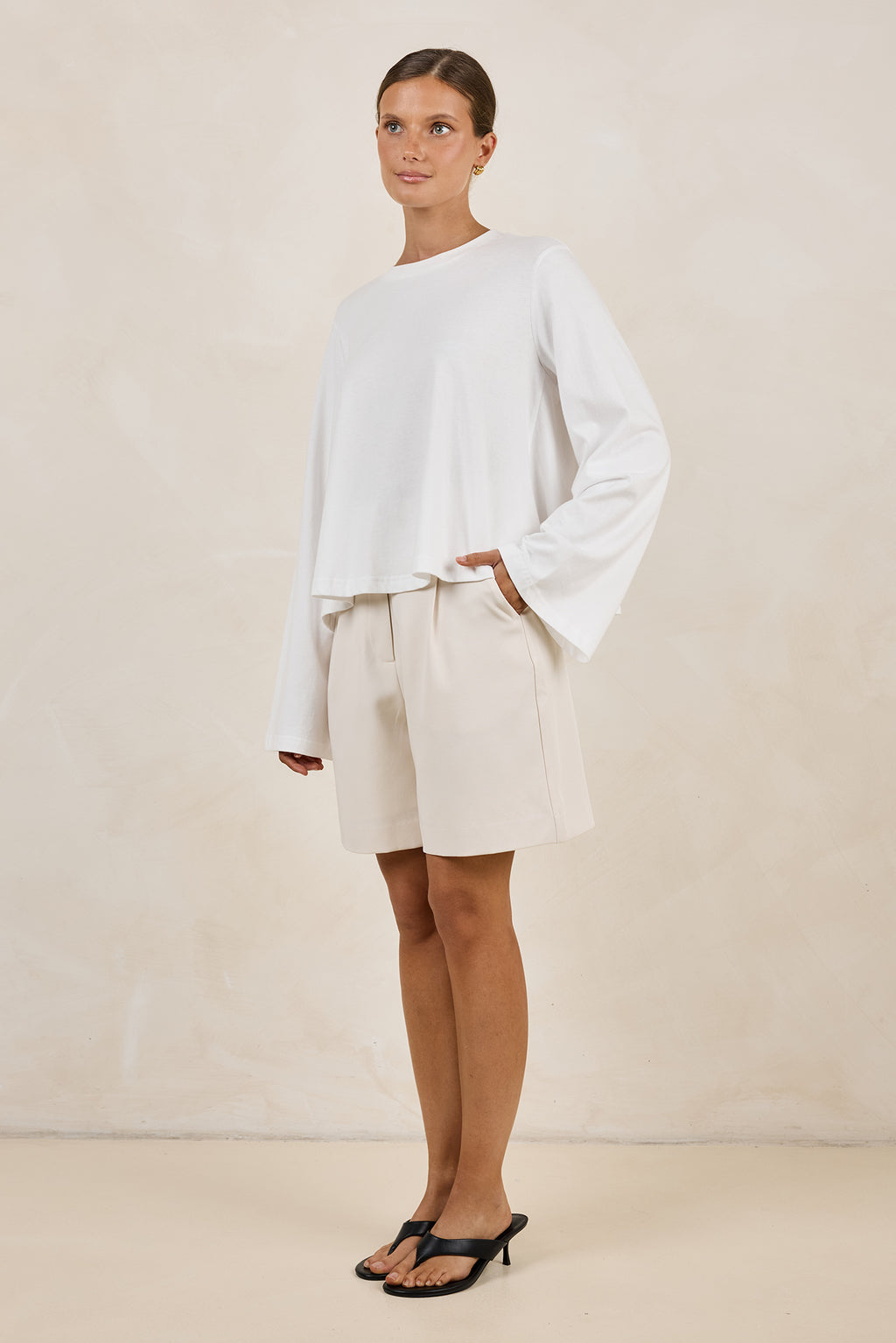 Harper Swing Long Sleeve Tee (White)