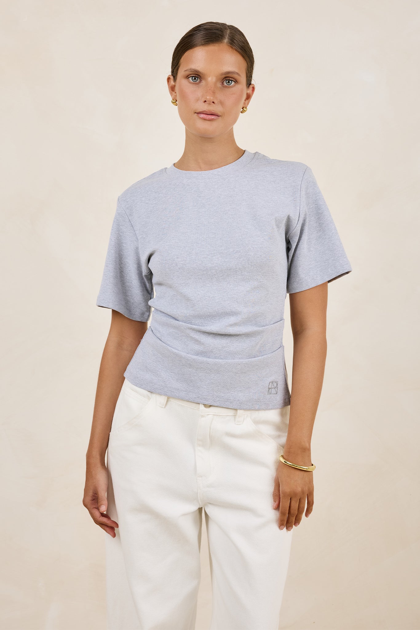 Rory Cinched Tee (Grey Marle)