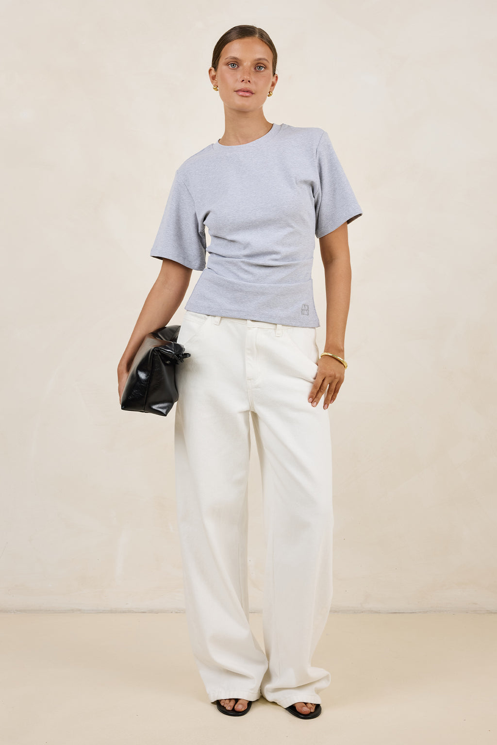 Rory Cinched Tee (Grey Marle)