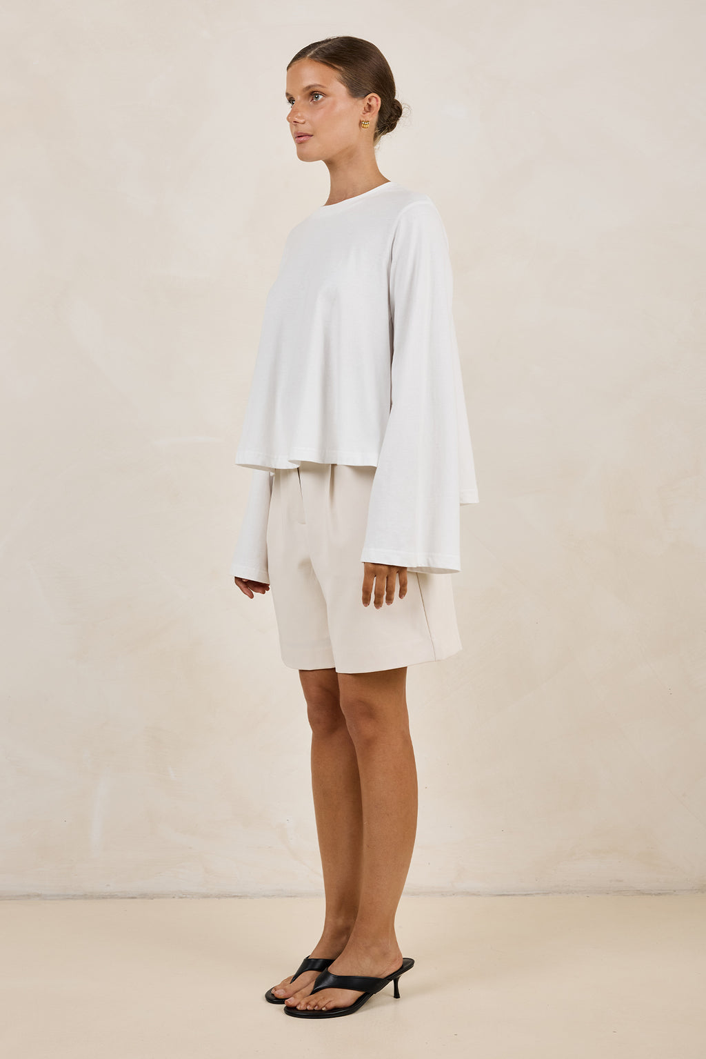 Harper Swing Long Sleeve Tee (White)