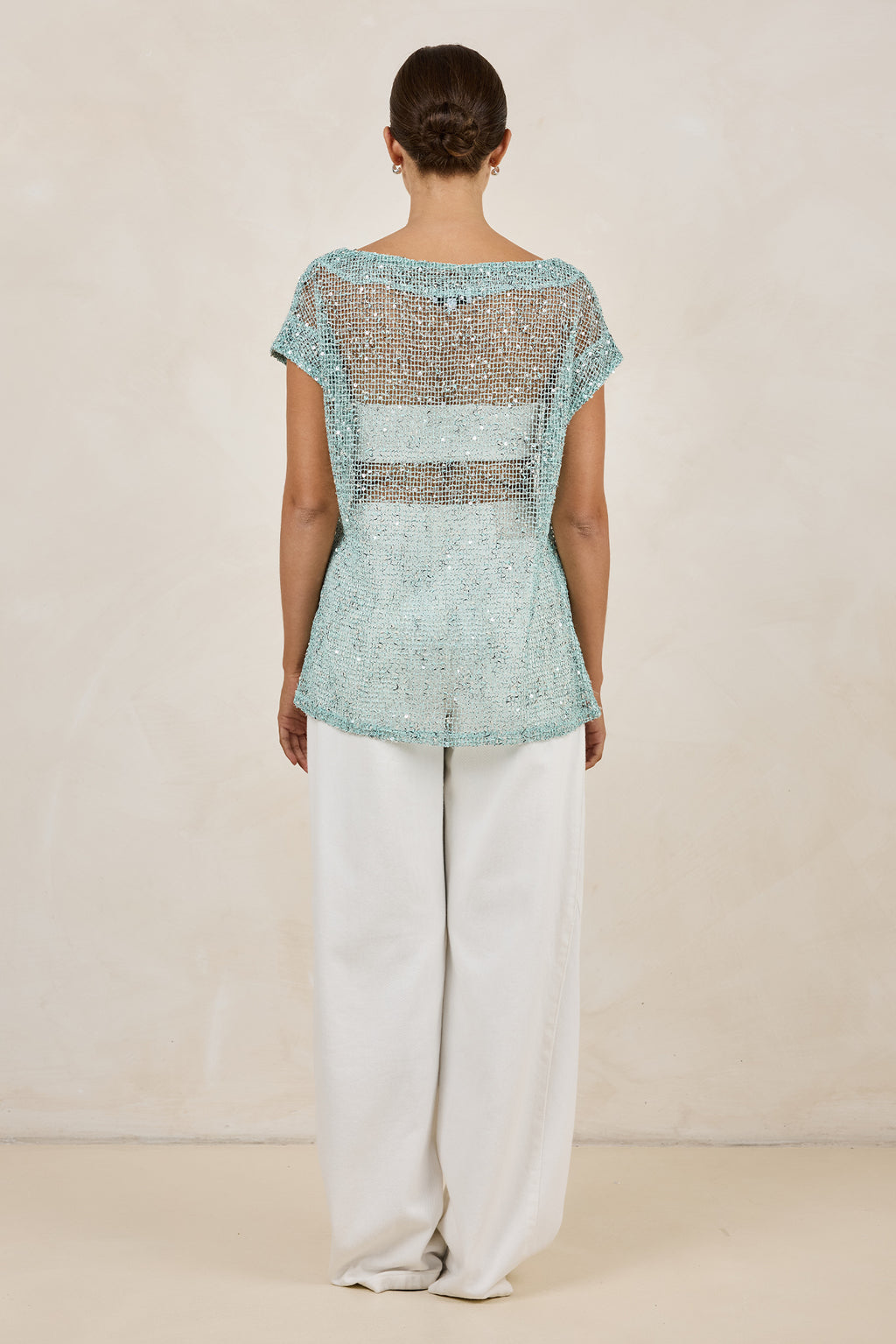 Rumi Sequin Tee (Aqua)