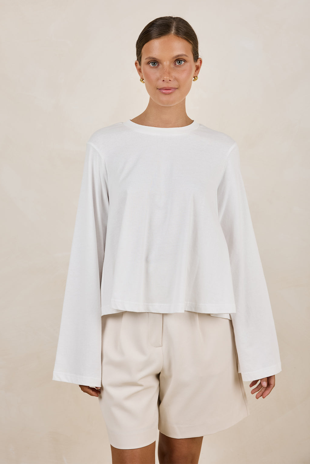 Harper Swing Long Sleeve Tee (White)