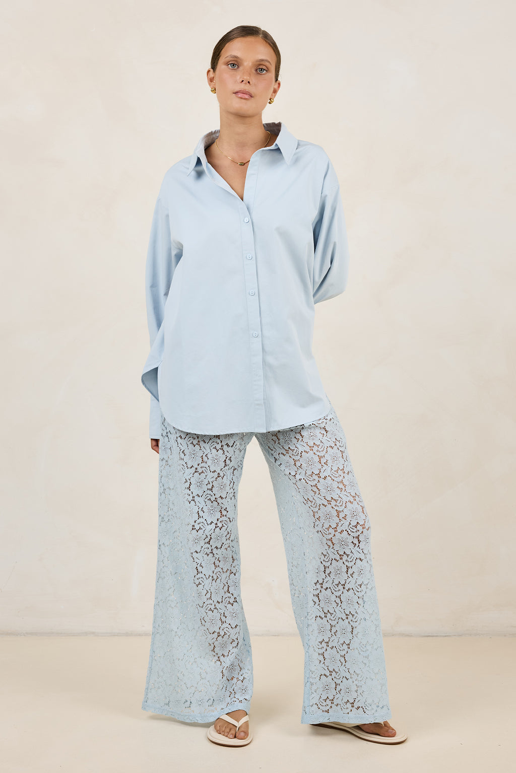 Theo Classic Cotton Shirt (Powder Blue)