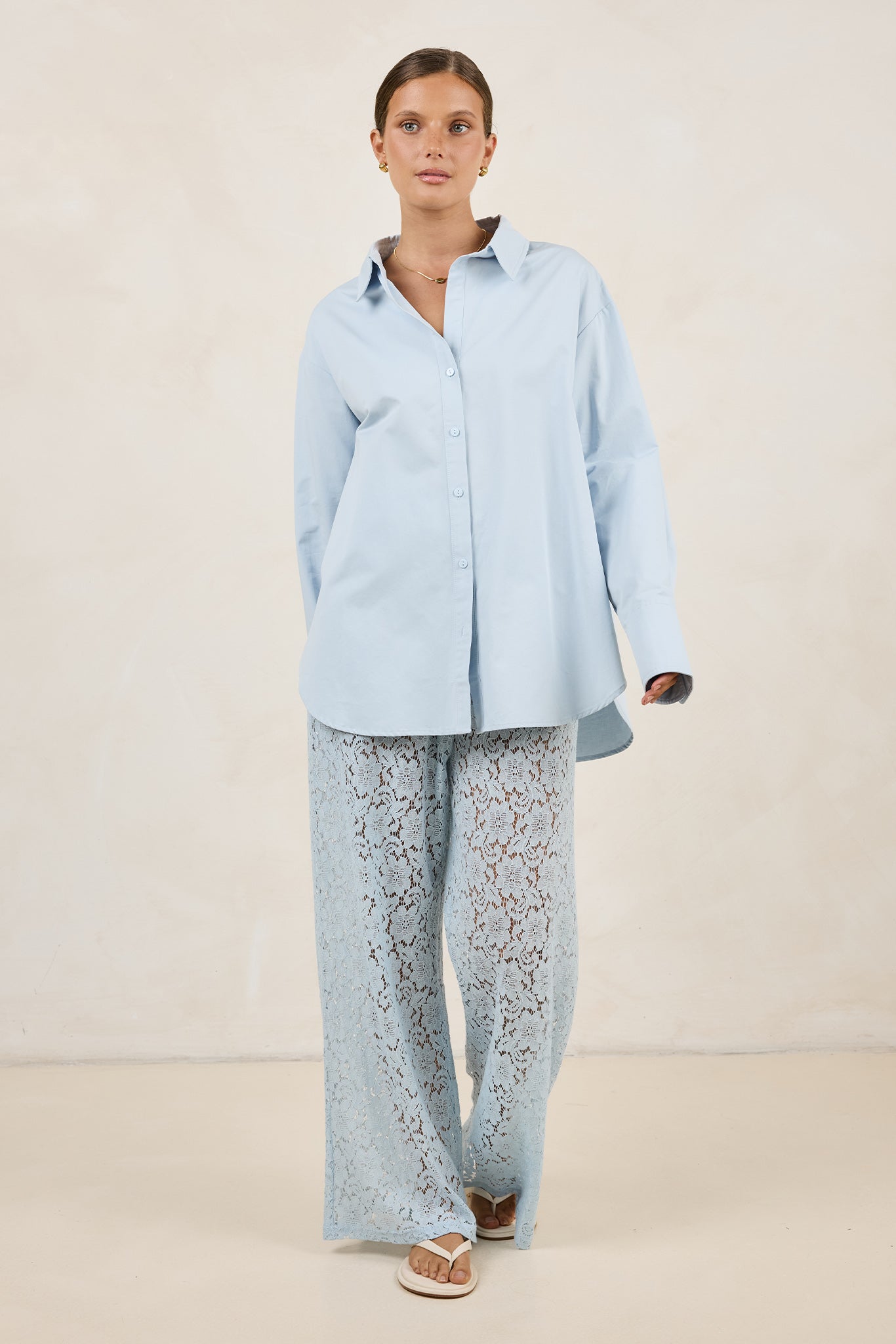 Theo Classic Cotton Shirt (Powder Blue)