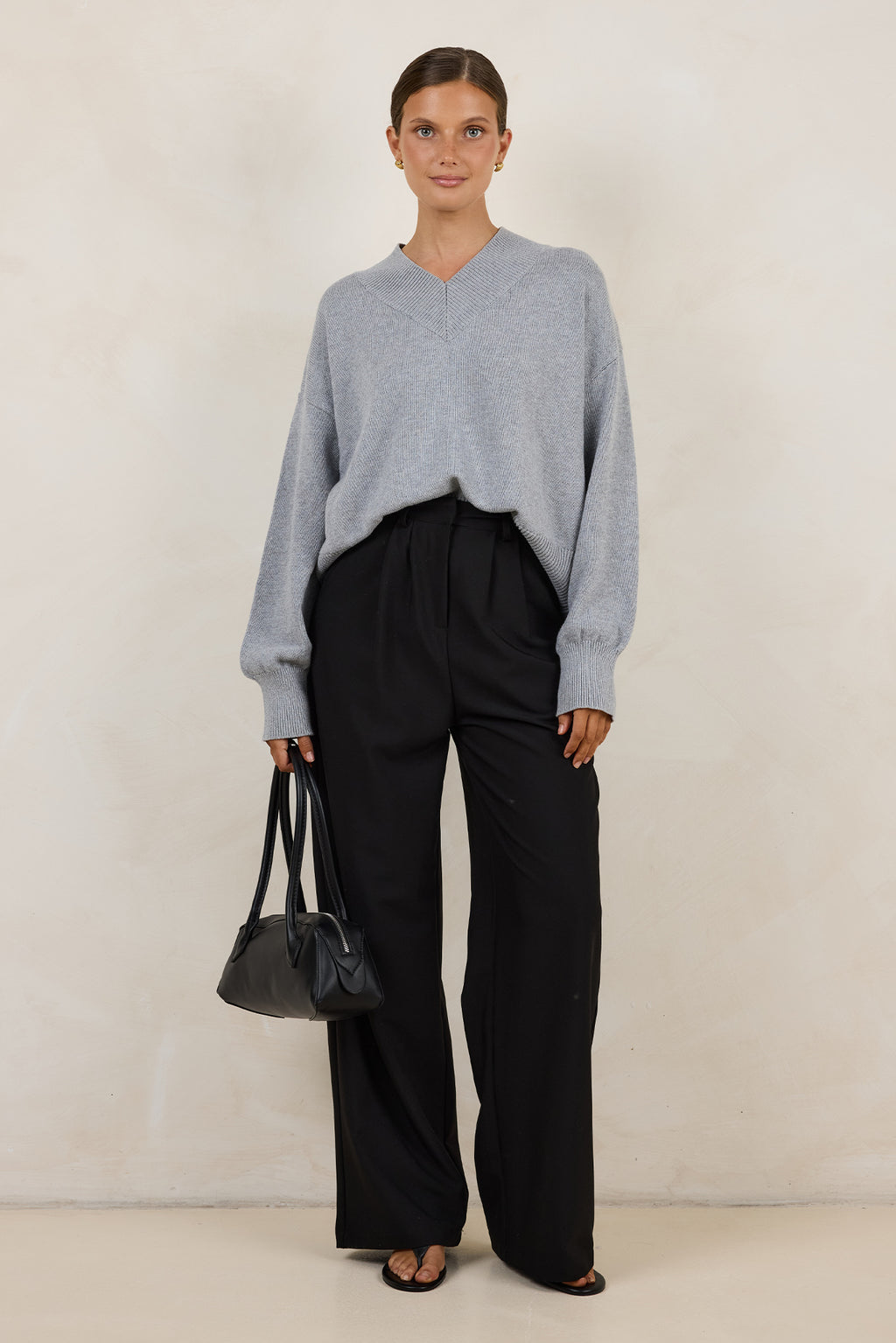 Reed V-Neck Jumper (Grey)