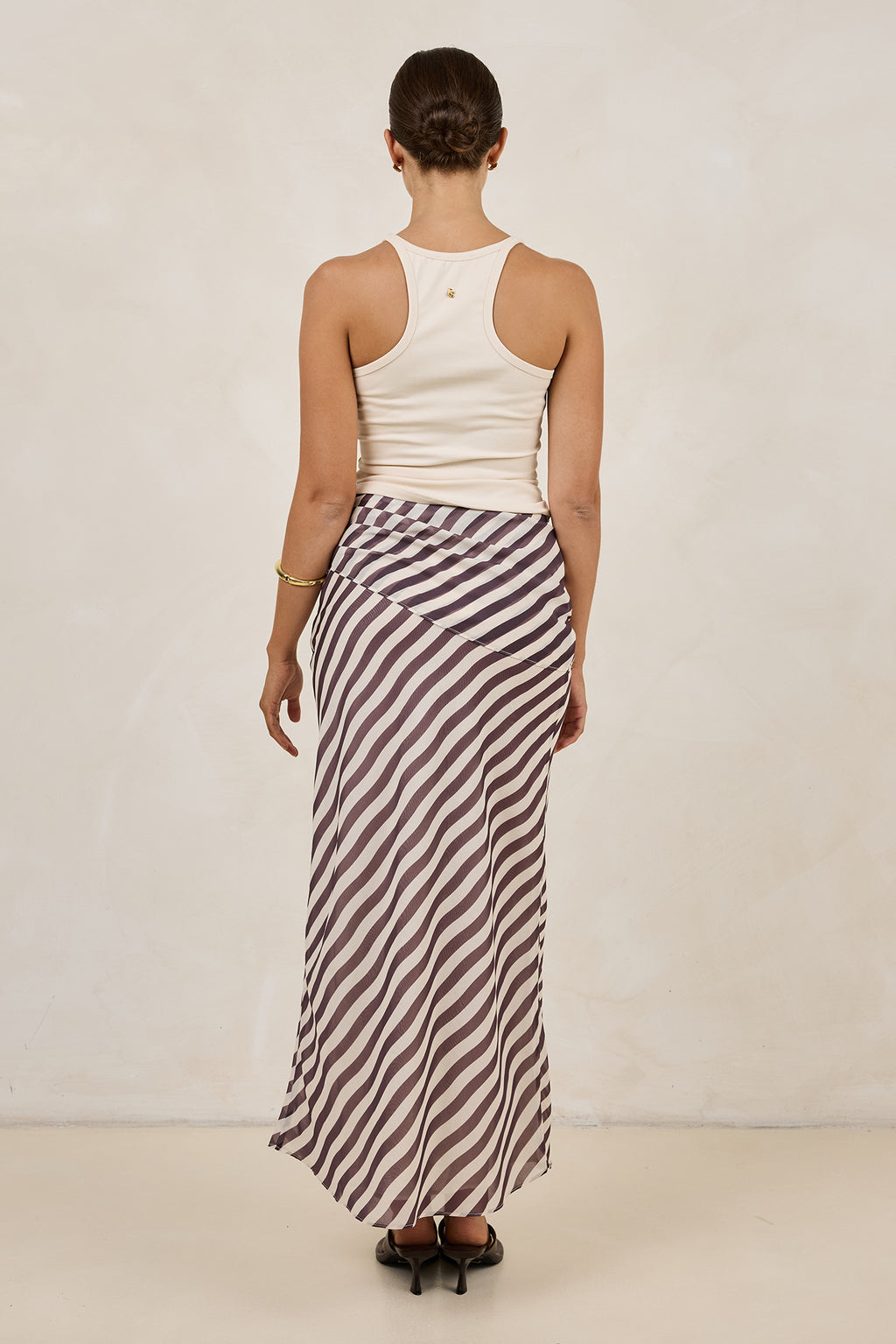 Paloma Maxi Skirt (Espresso/Beige)