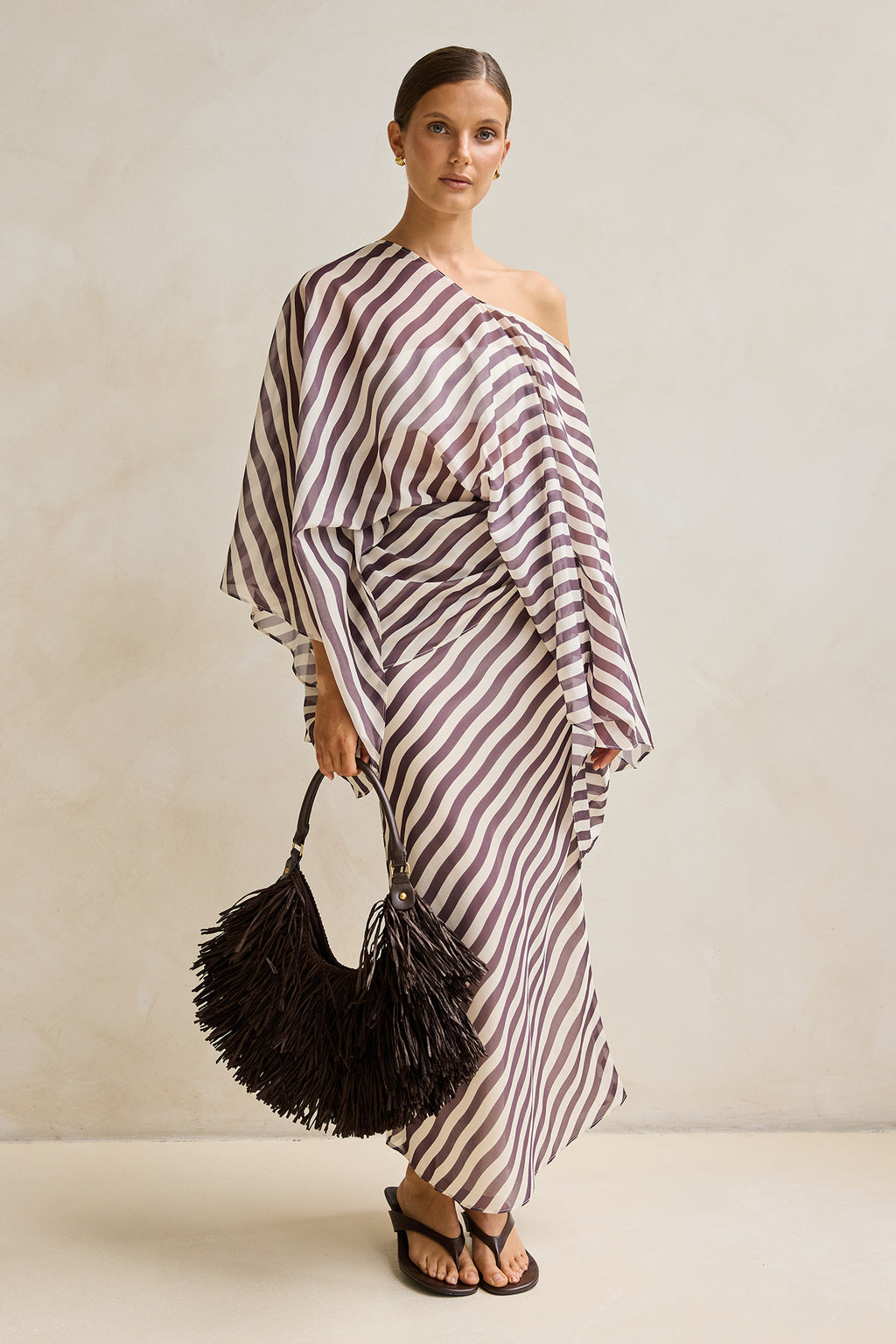 Paloma Maxi Skirt (Espresso/Beige)