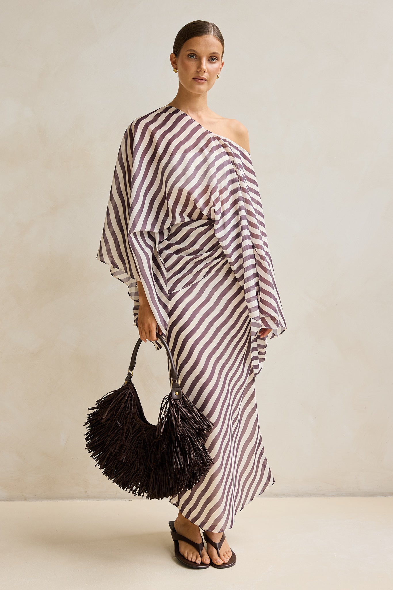 Paloma Maxi Skirt (Espresso/Beige)