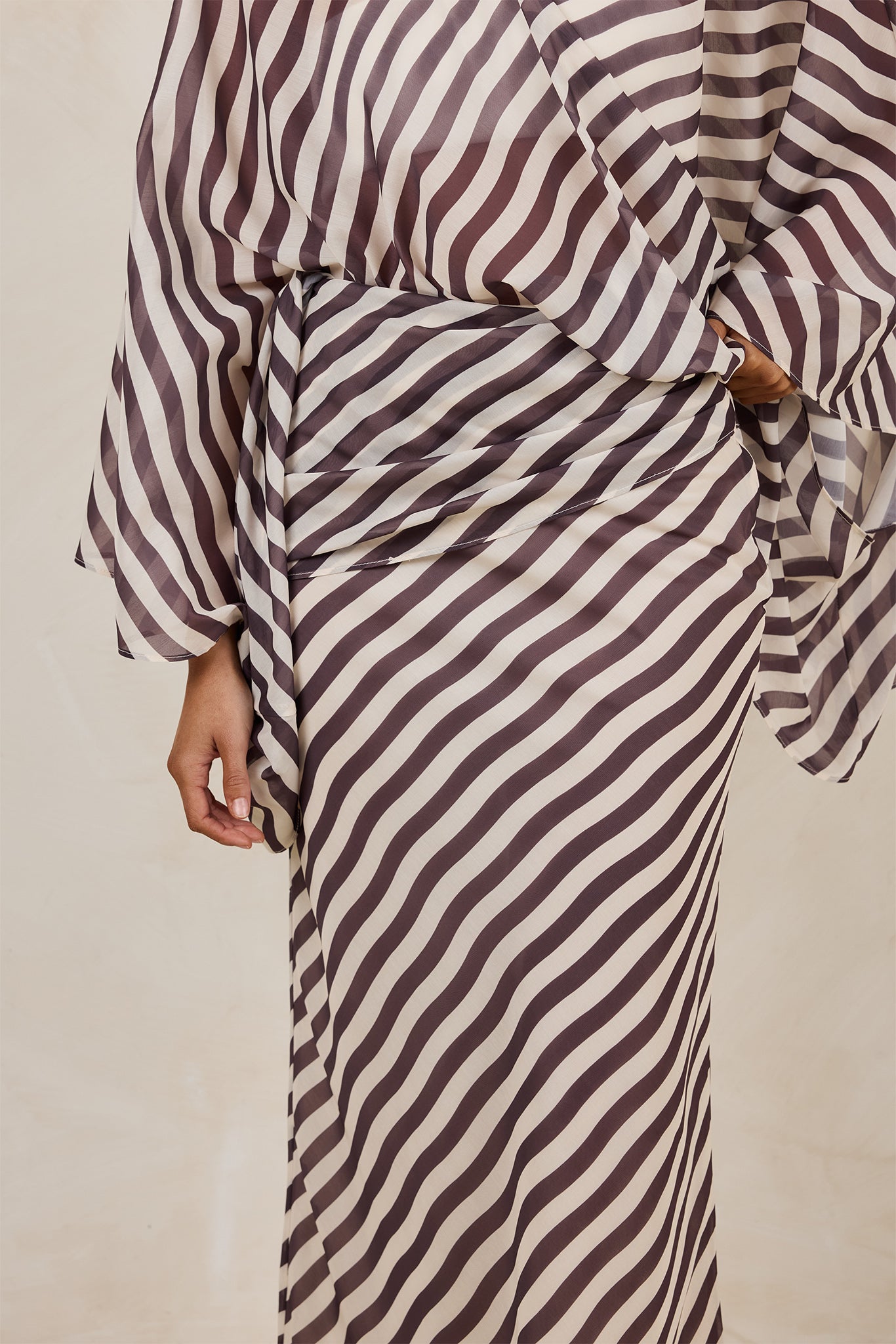 Paloma Maxi Skirt (Espresso/Beige)