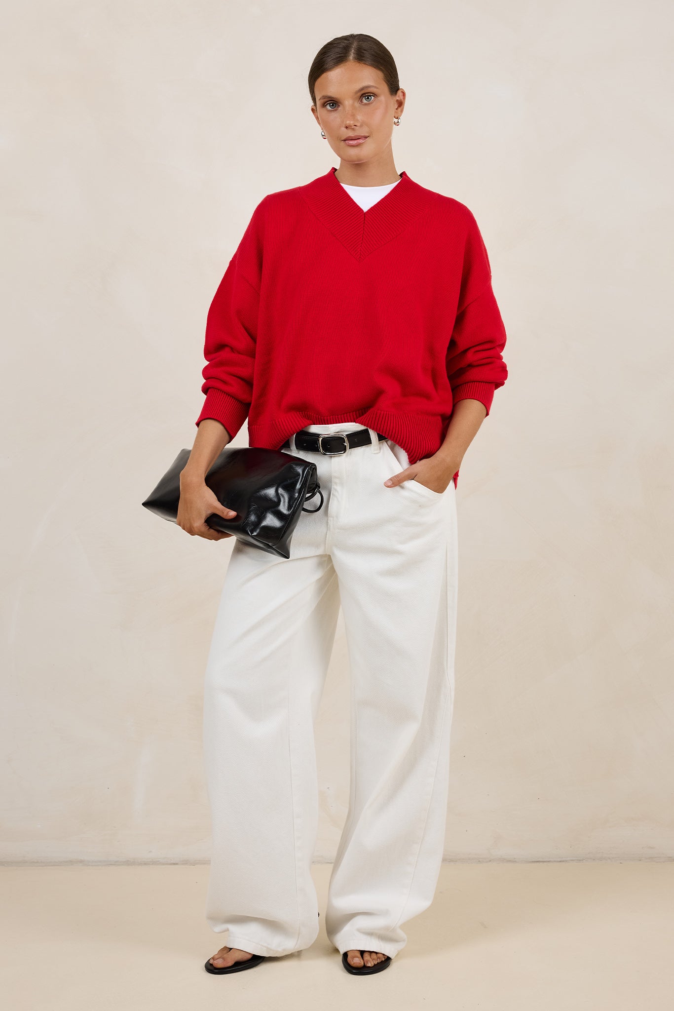 Reed V-Neck Jumper (Red)