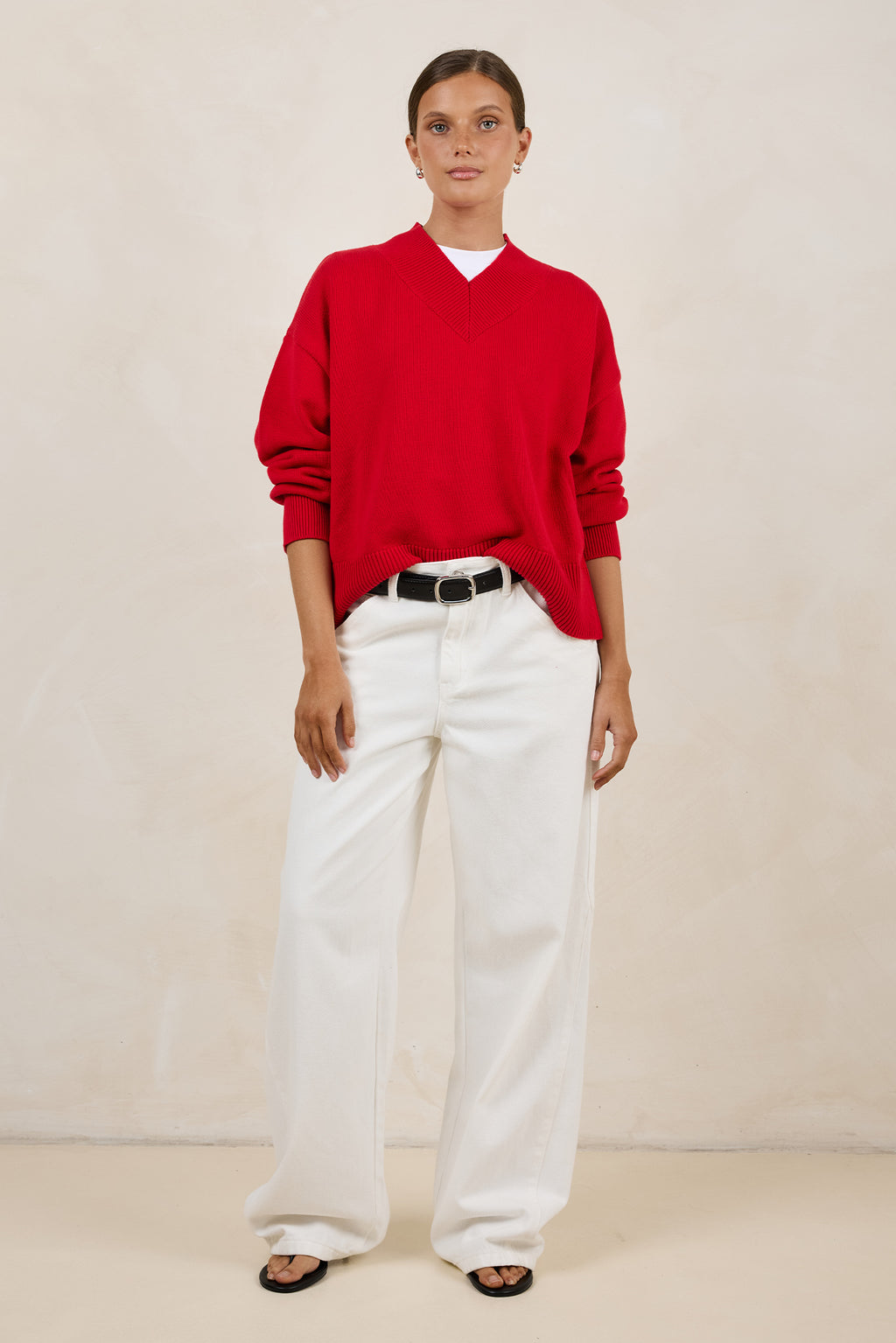 Reed V-Neck Jumper (Red)
