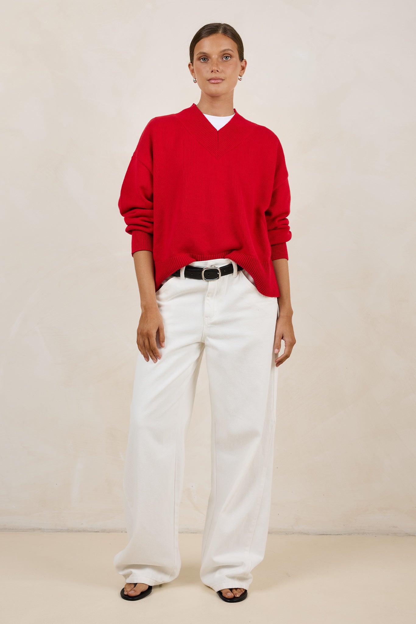 Reed V-Neck Jumper (Red)