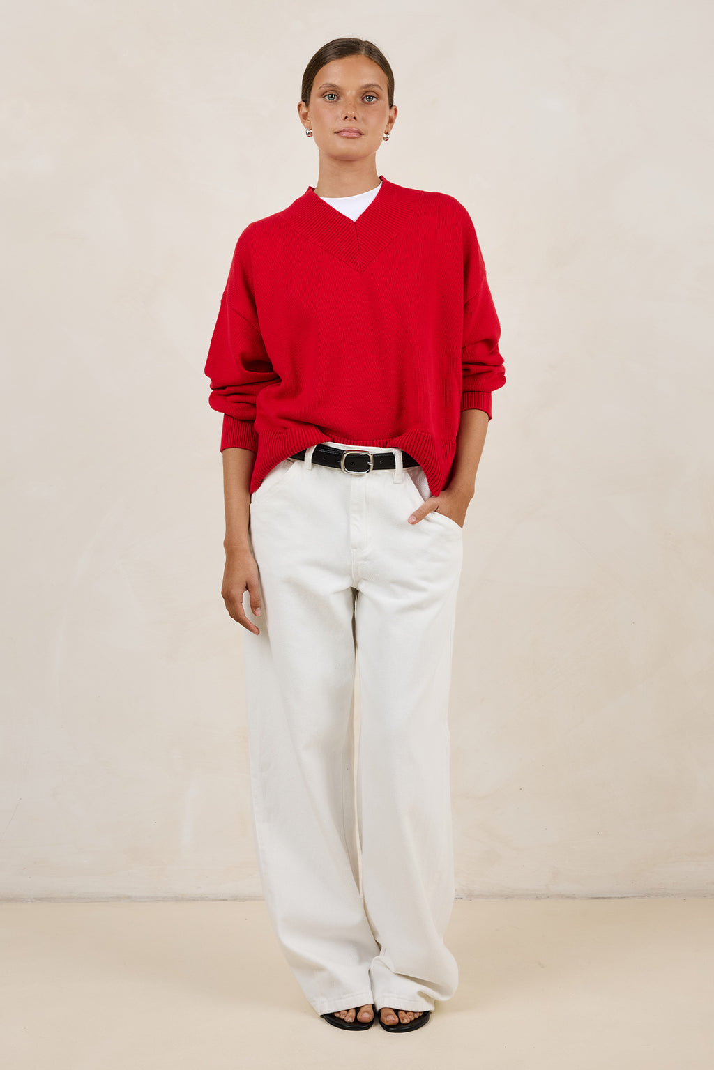 Reed V-Neck Jumper (Red)