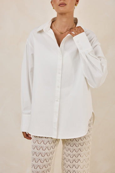 Theo Classic Cotton Shirt (White)