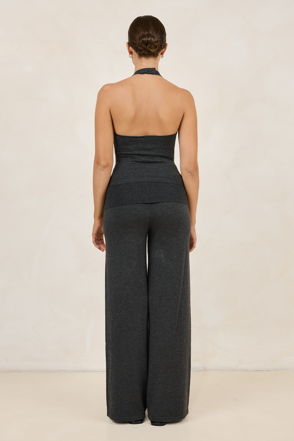 Rylee Knit Halter Top (Charcoal)