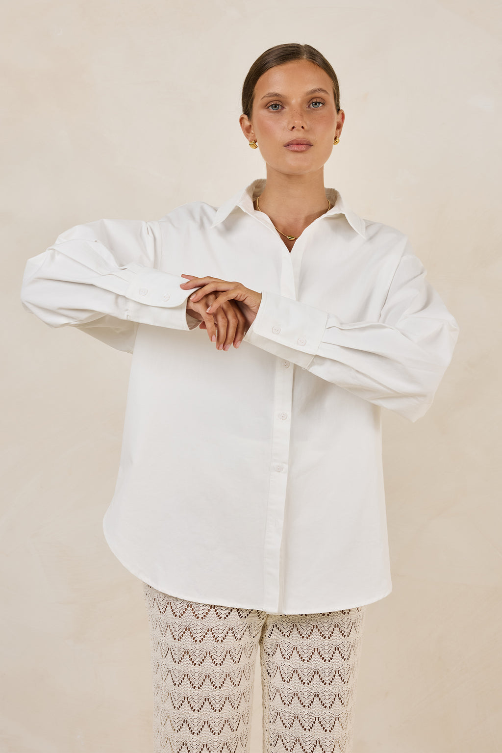 Theo Classic Cotton Shirt (White)