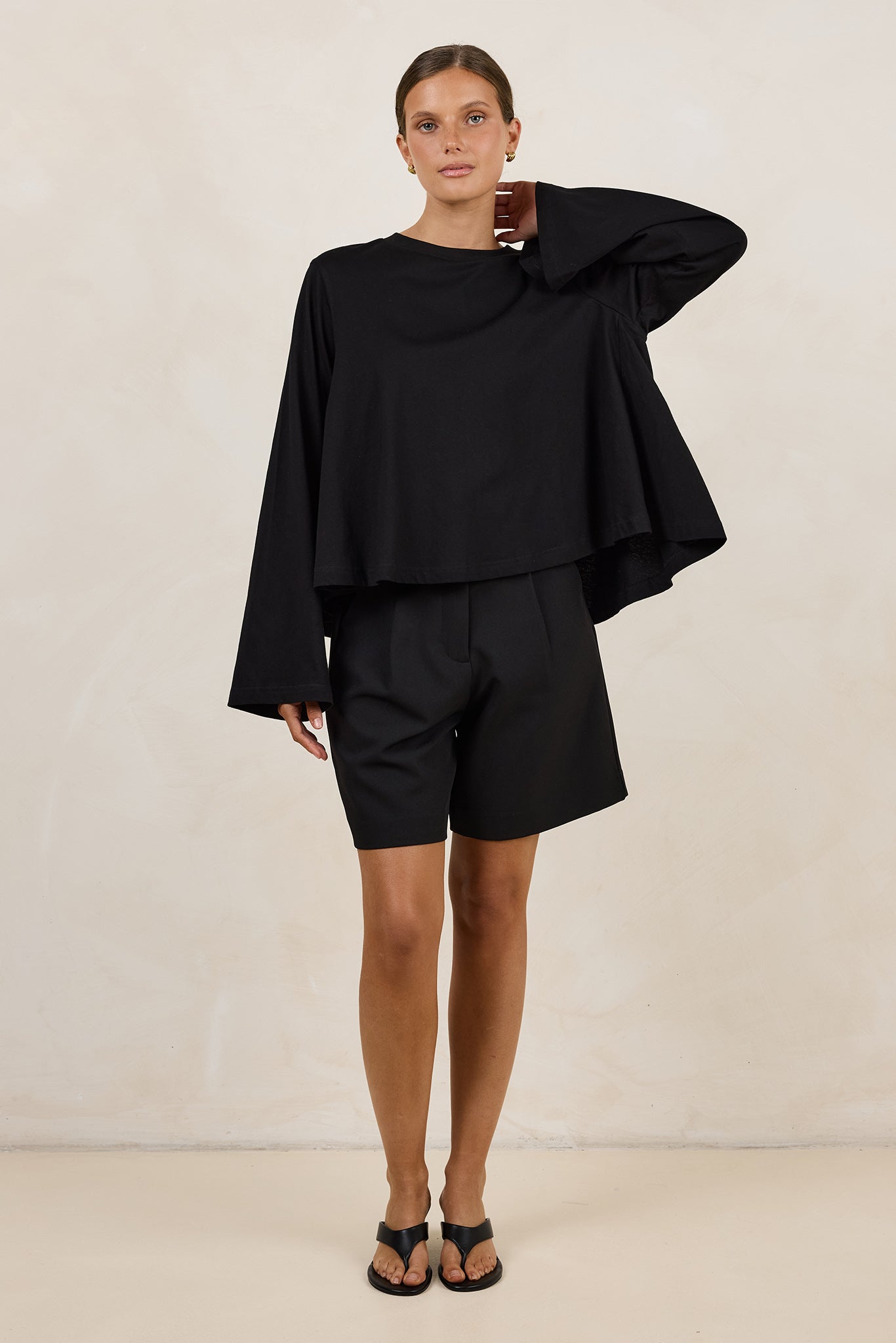 Harper Swing Long Sleeve Tee (Black)
