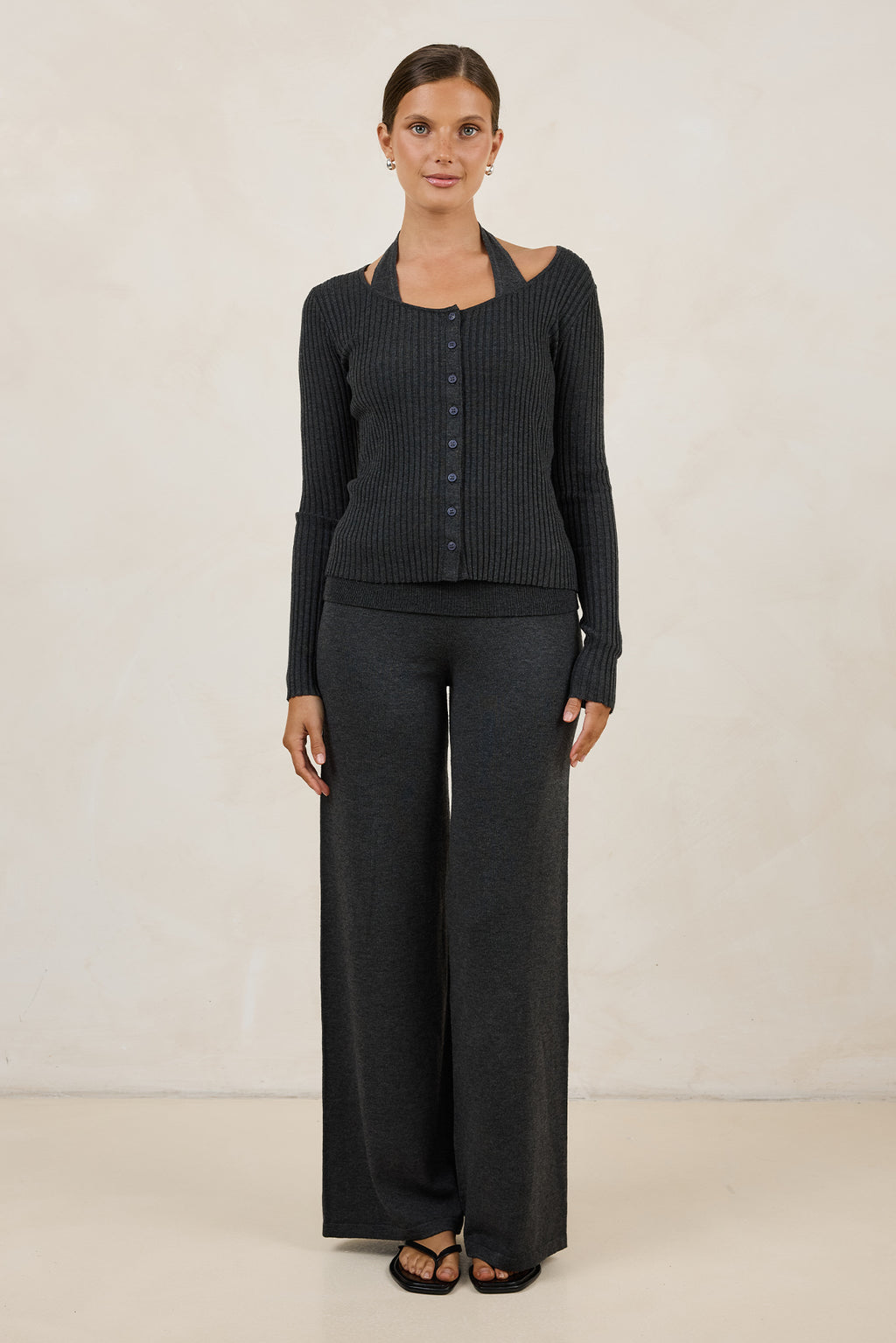 Rylee Knit Cardigan (Charcoal)