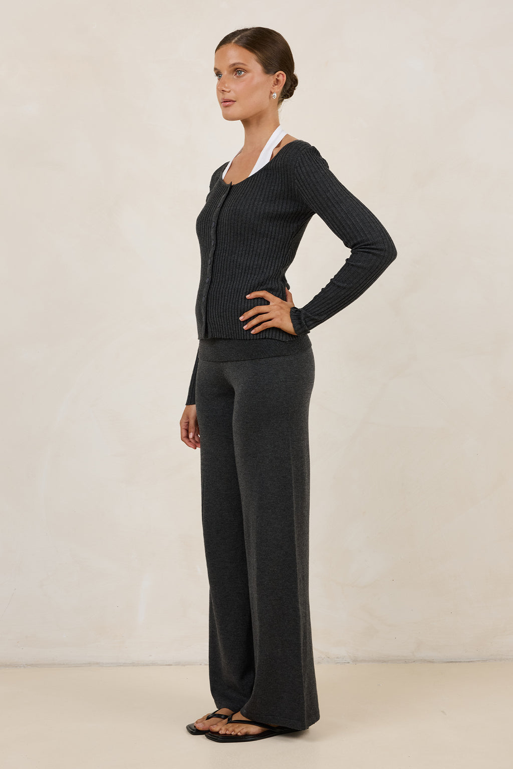 Rylee Knit Cardigan (Charcoal)