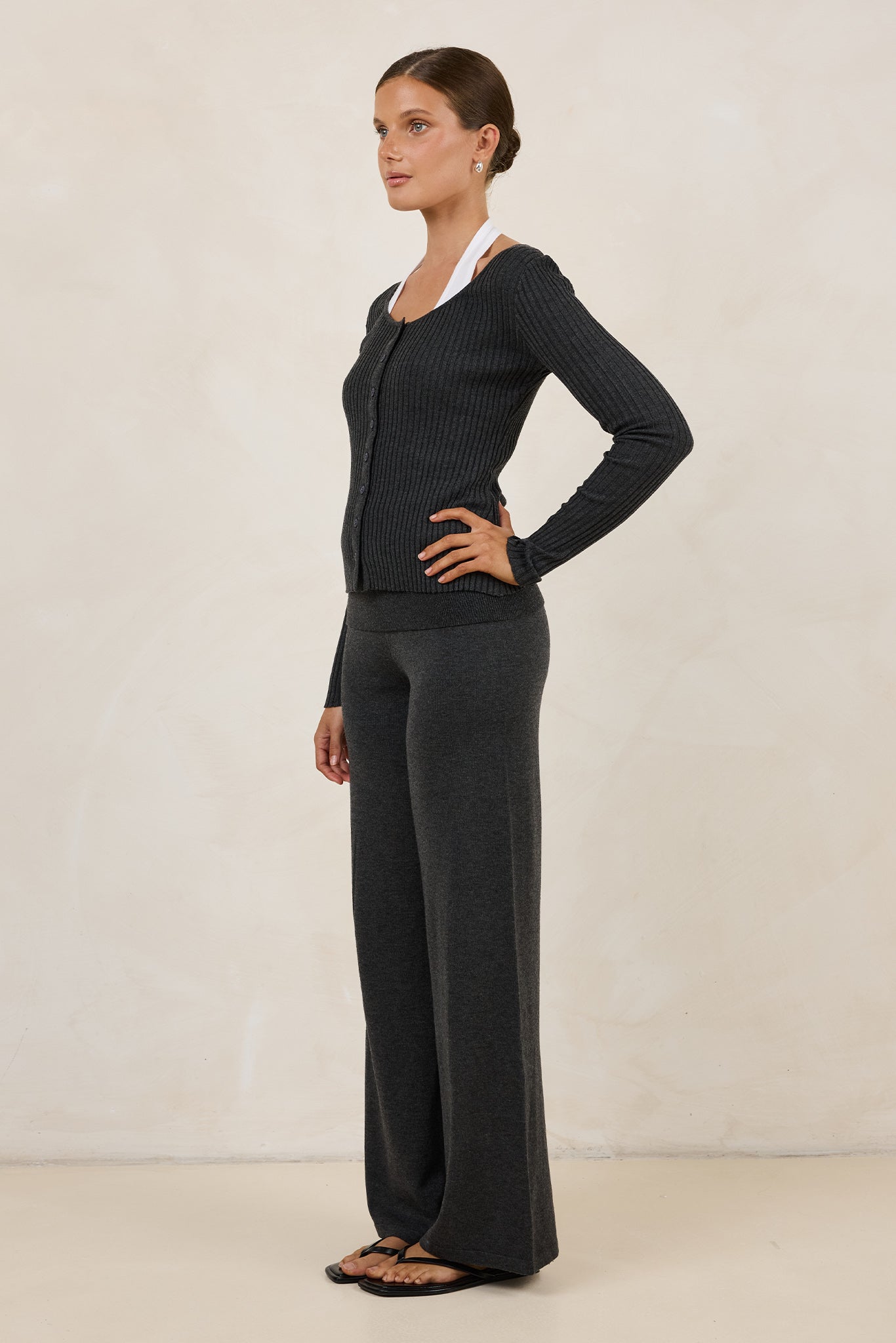 Rylee Knit Cardigan (Charcoal)