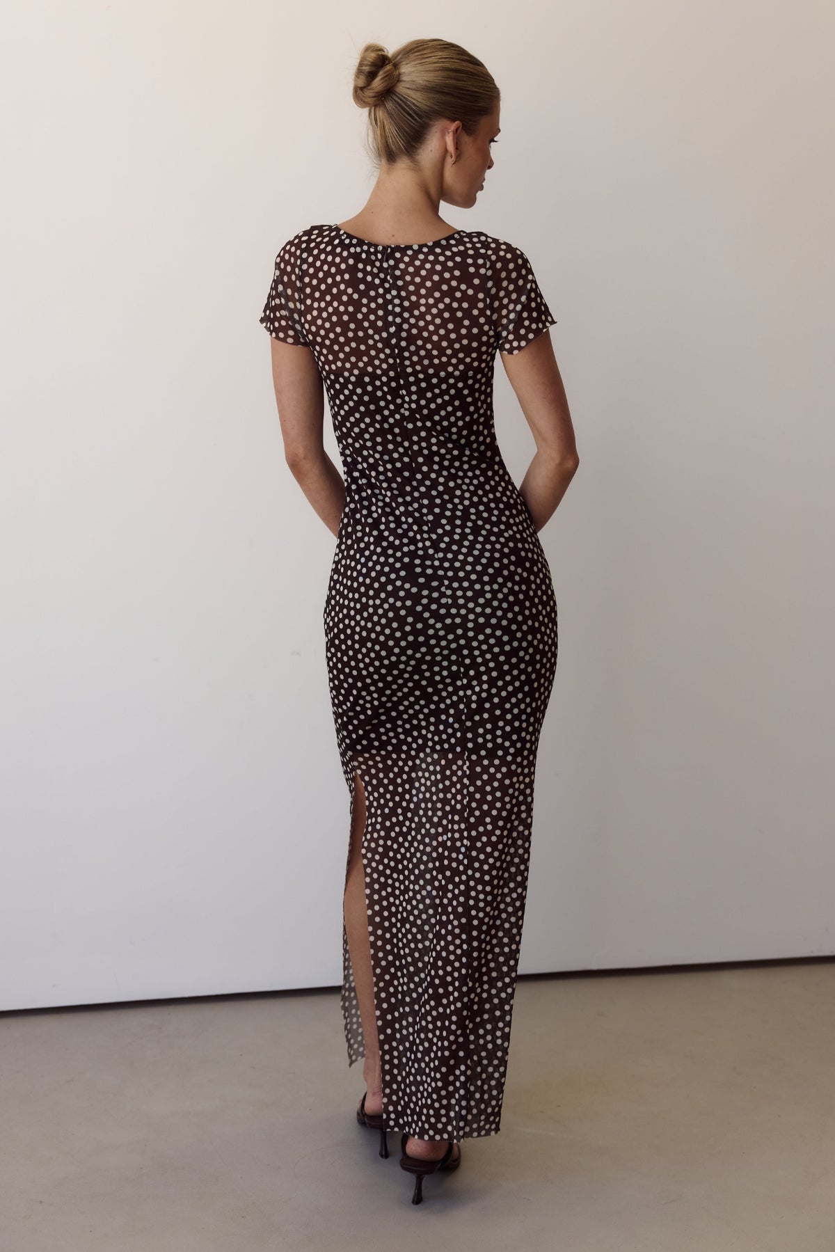 Maddison Maxi Dress (Chocolate Polka)