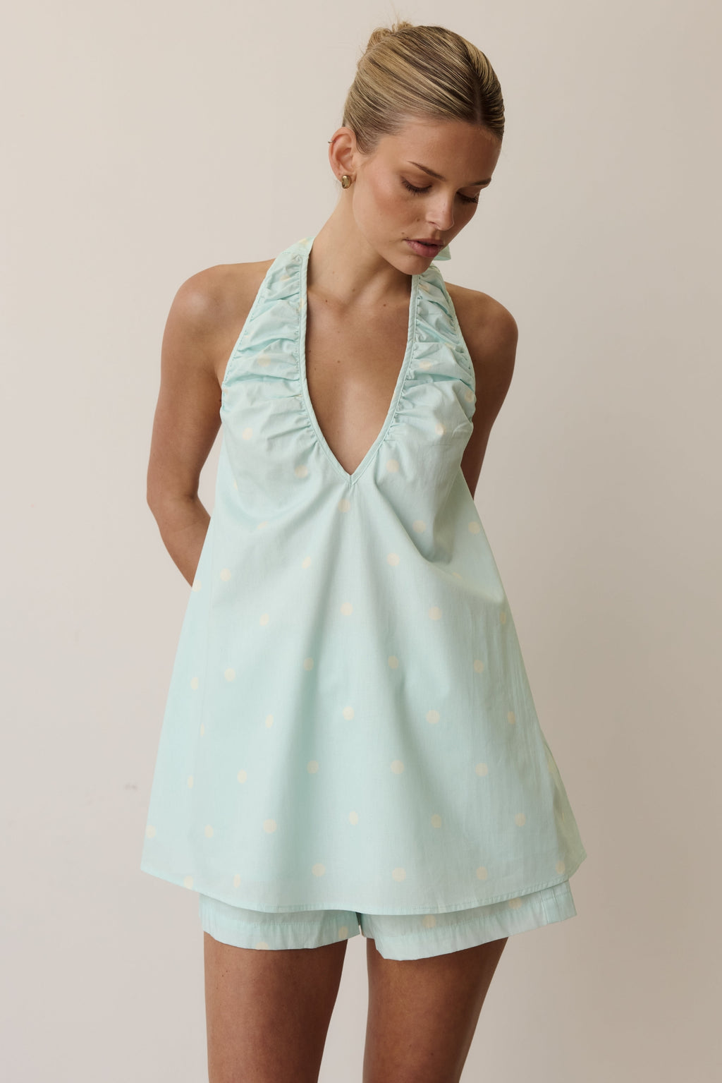 Shiloh Short (Aqua/Butter Polka)