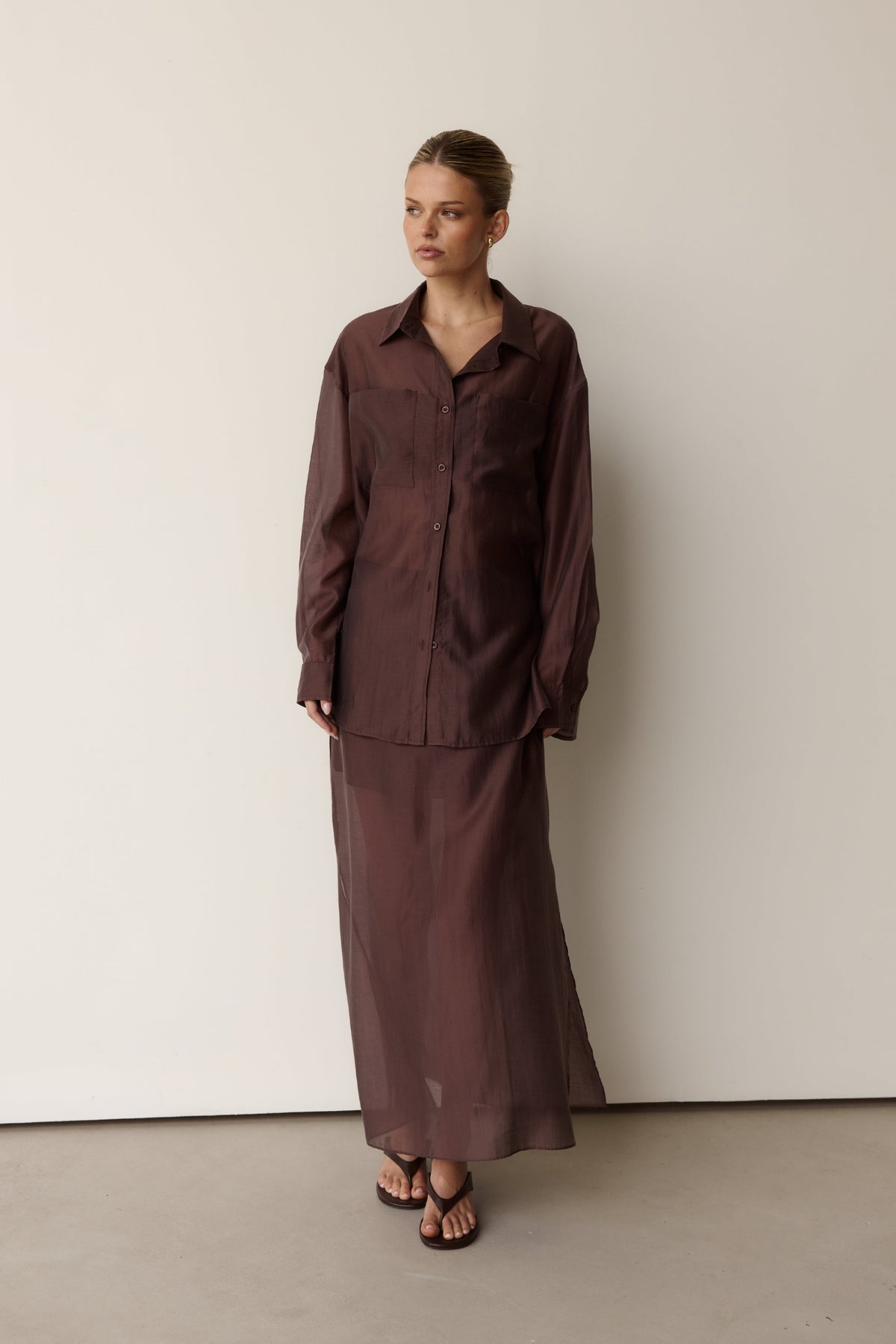 Wynn Midi Skirt (Chocolate)