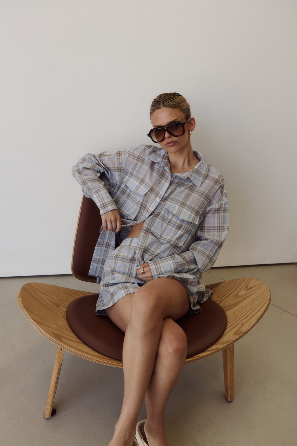 Esme Short (Blue Plaid)