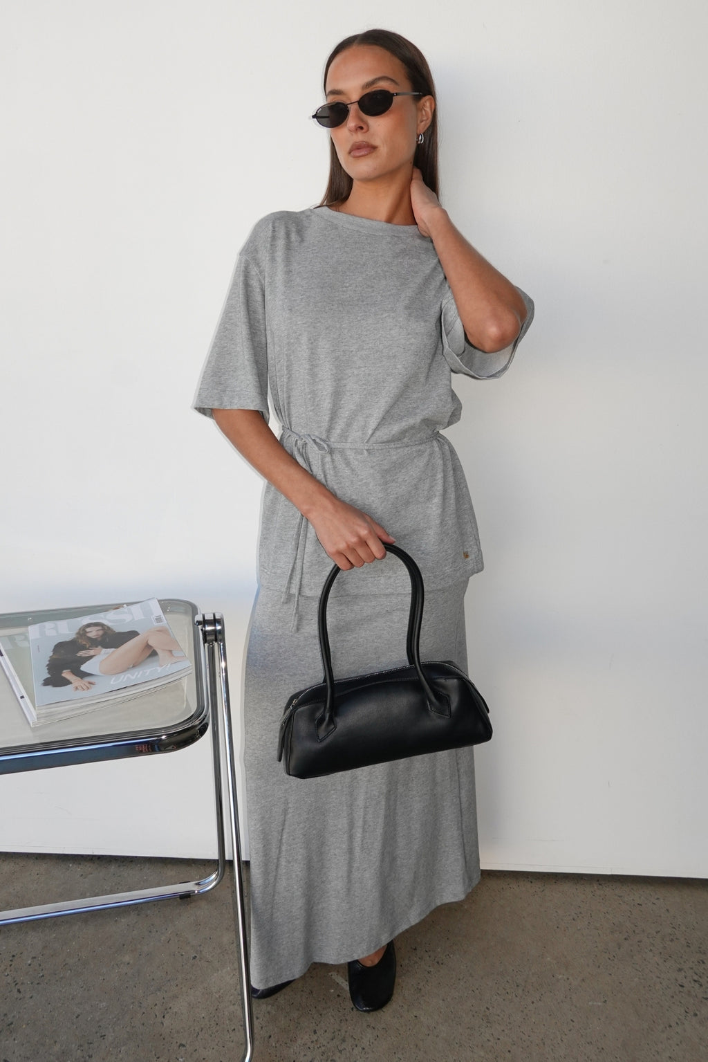 Noa Midi Skirt (Grey)