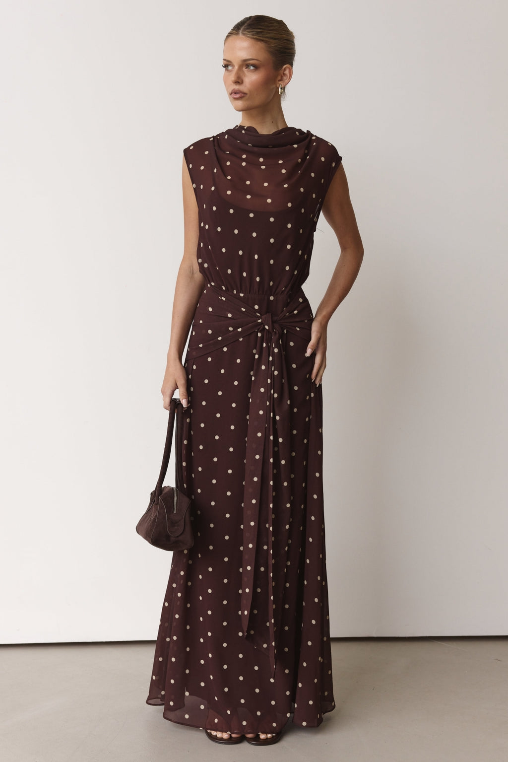 Elka Maxi Dress (Chocolate Polka)