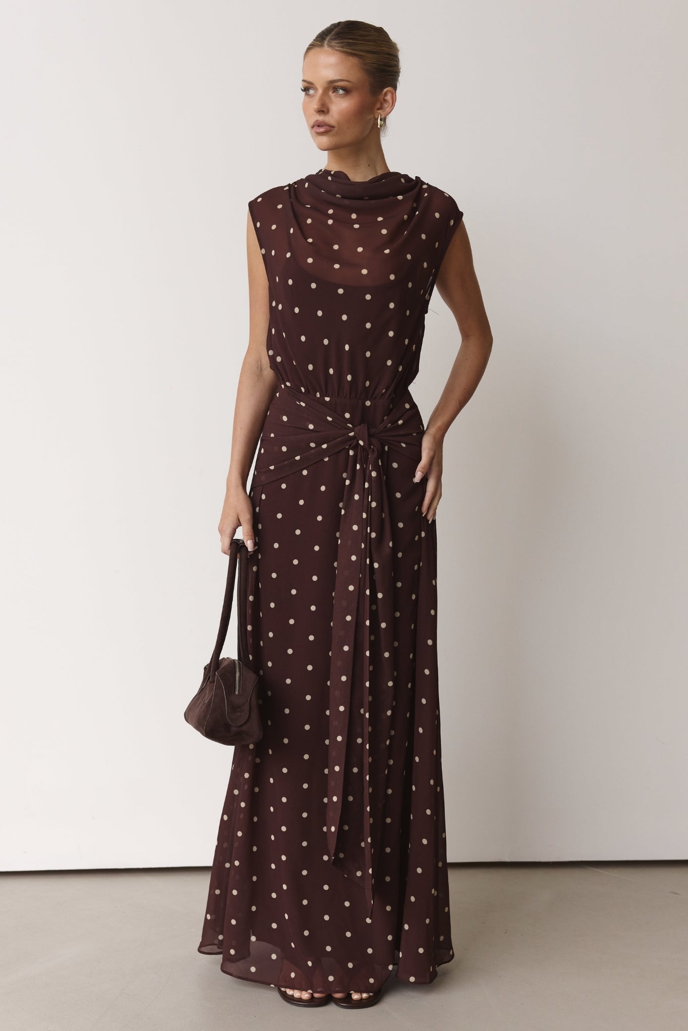 Elka Maxi Dress (Chocolate Polka)
