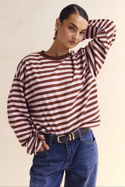Hayes Long Sleeve Top (Pink)