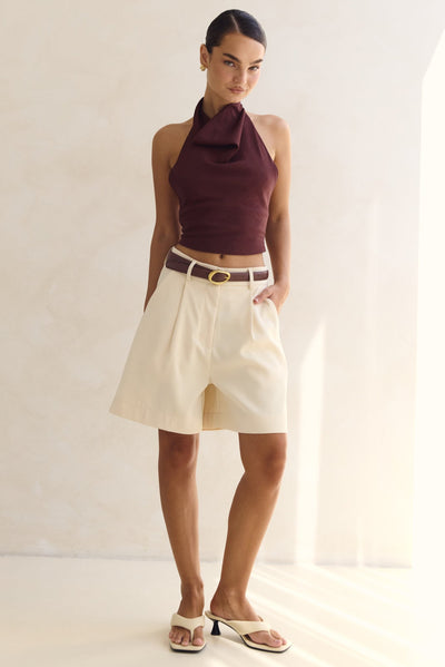 Tess Halter Top (Chestnut)