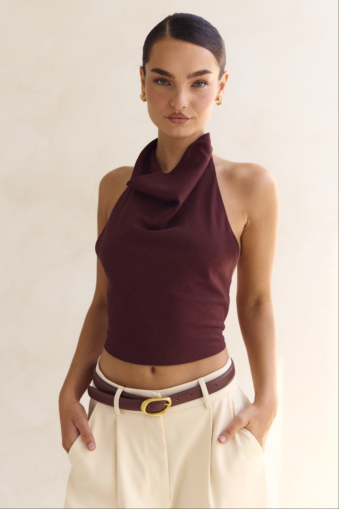 Tess Halter Top (Chestnut)