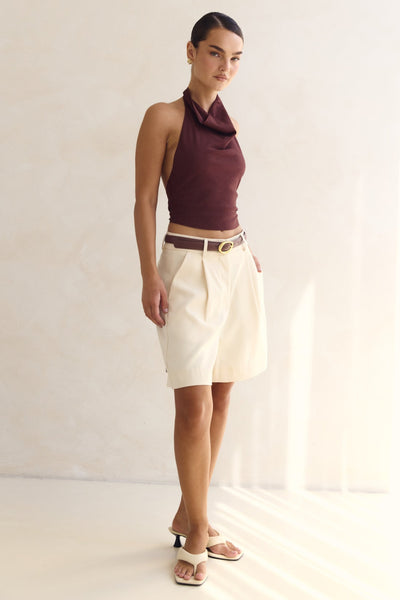 Tess Halter Top (Chestnut)