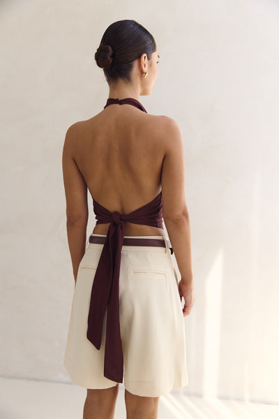 Tess Halter Top (Chestnut)