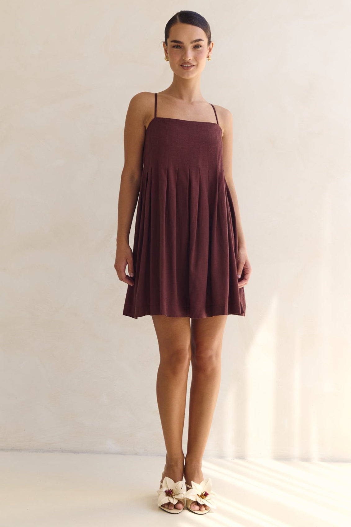 Haven Mini Dress (Chestnut)