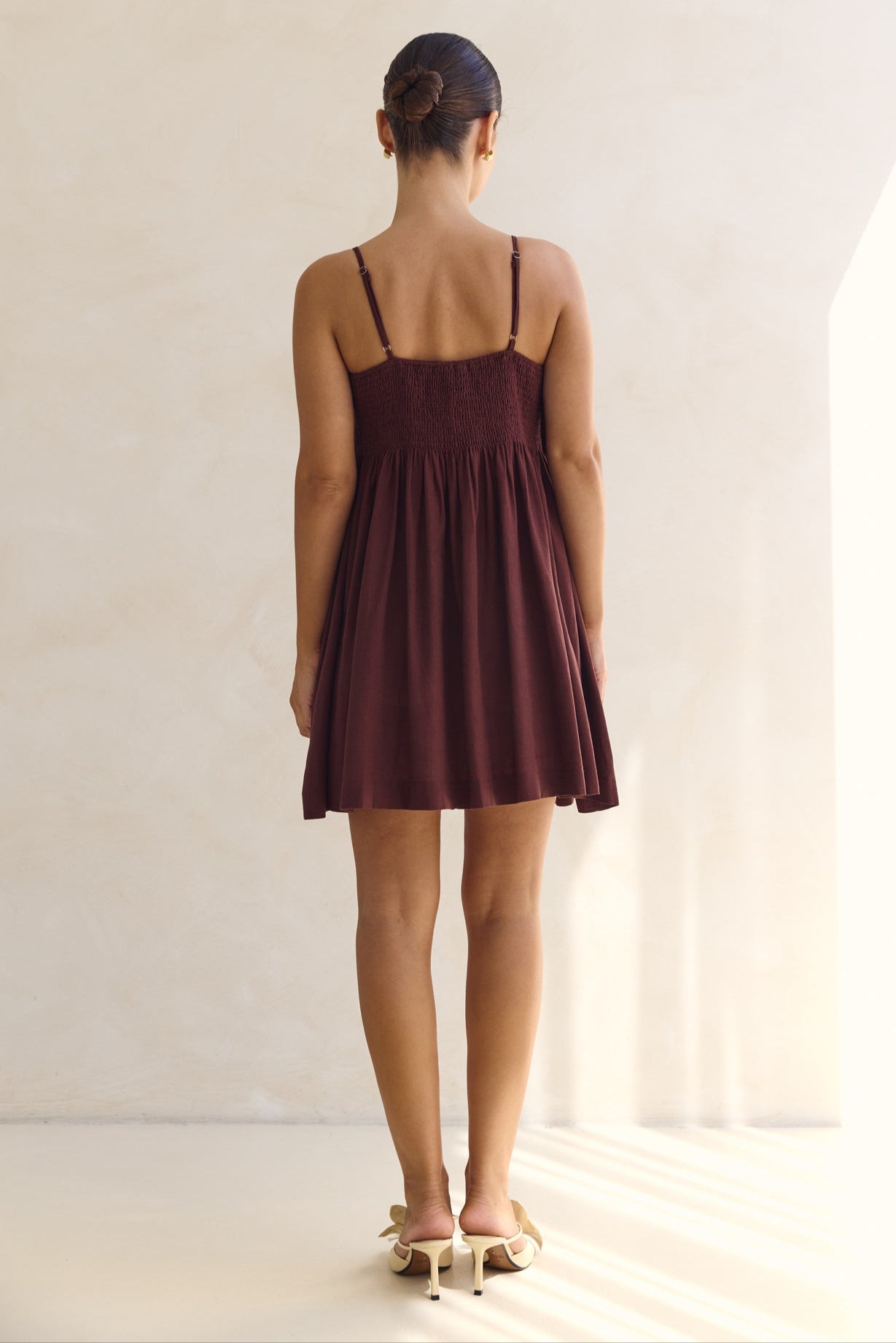 Haven Mini Dress (Chestnut)