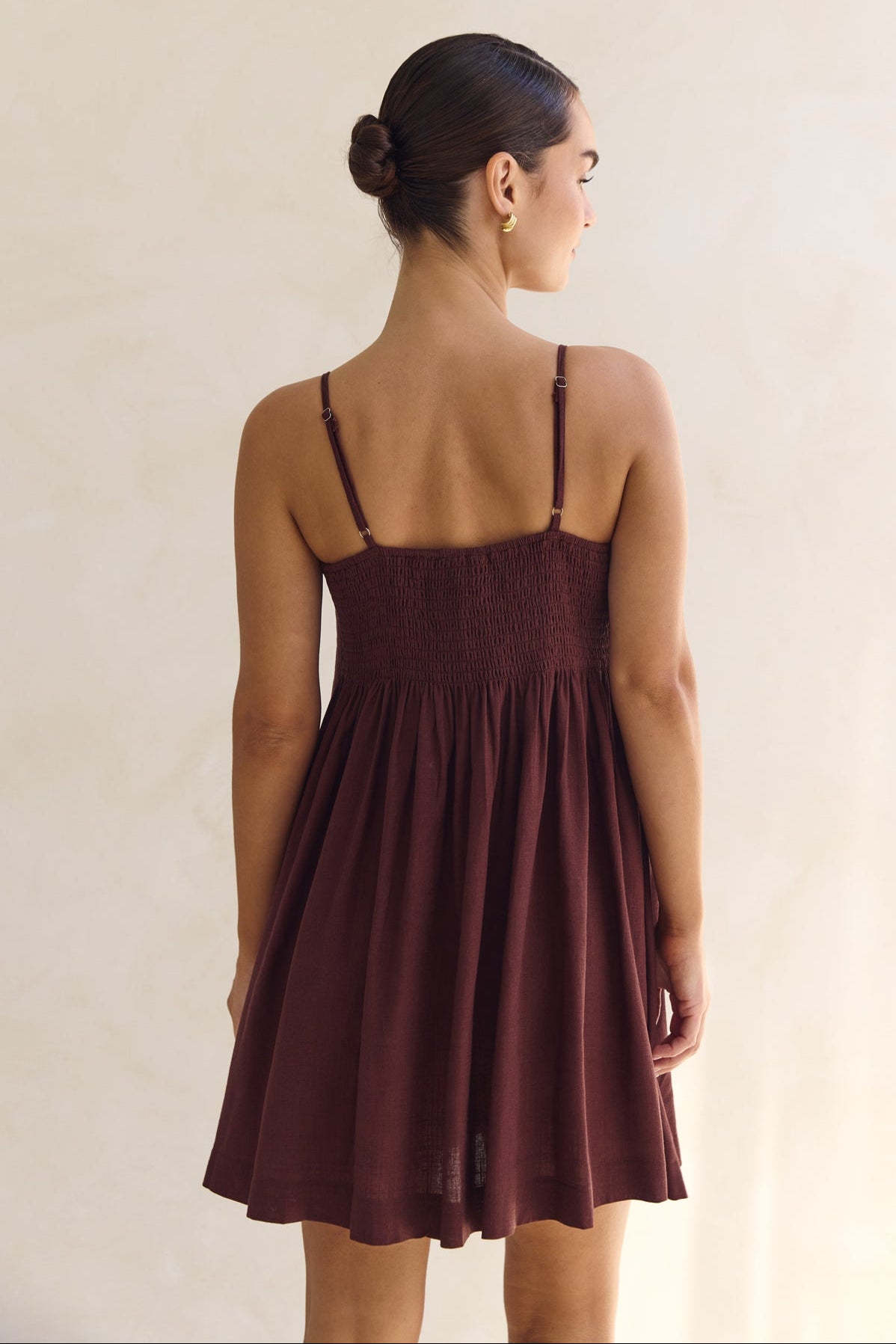 Haven Mini Dress (Chestnut)