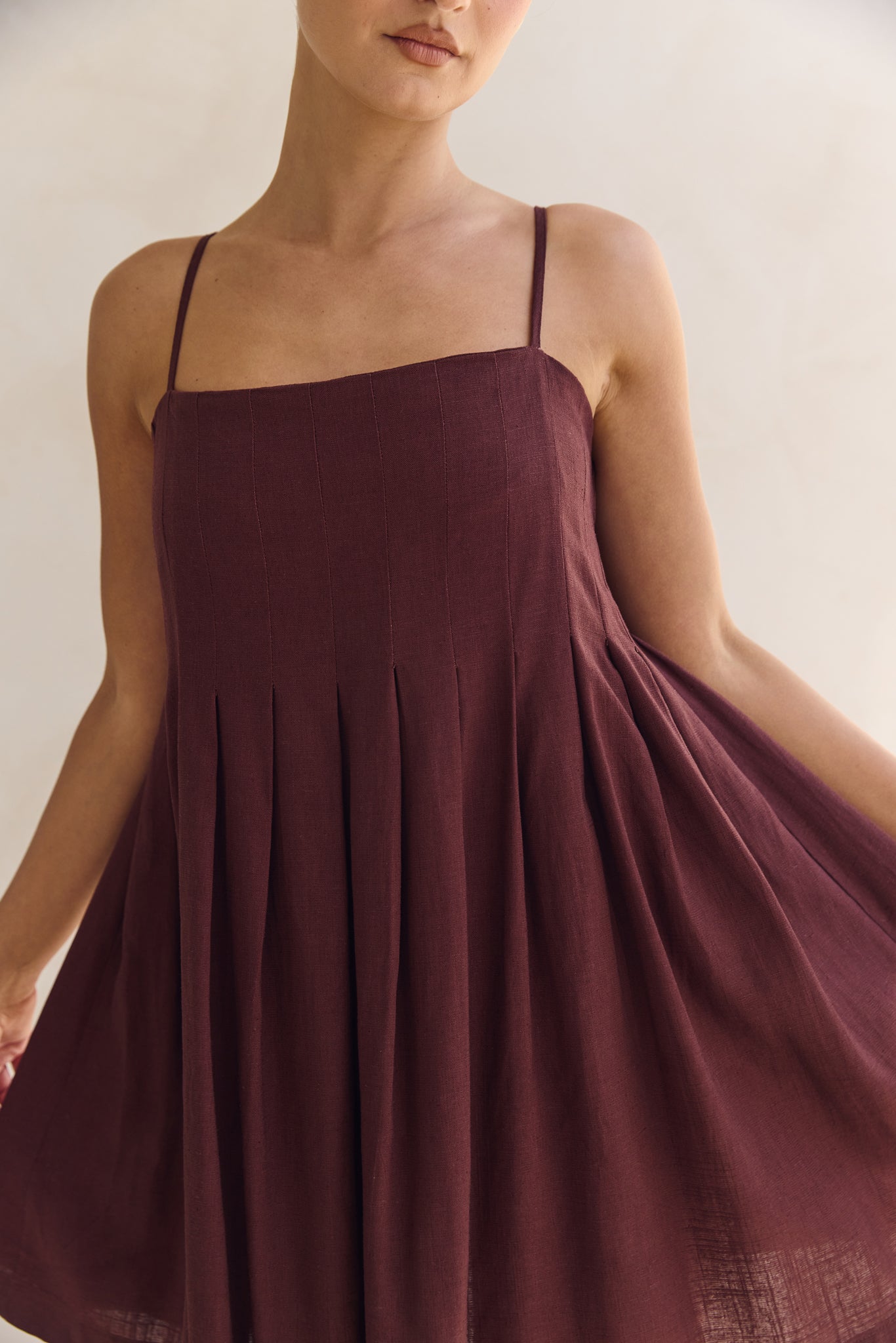 Haven Mini Dress (Chestnut)