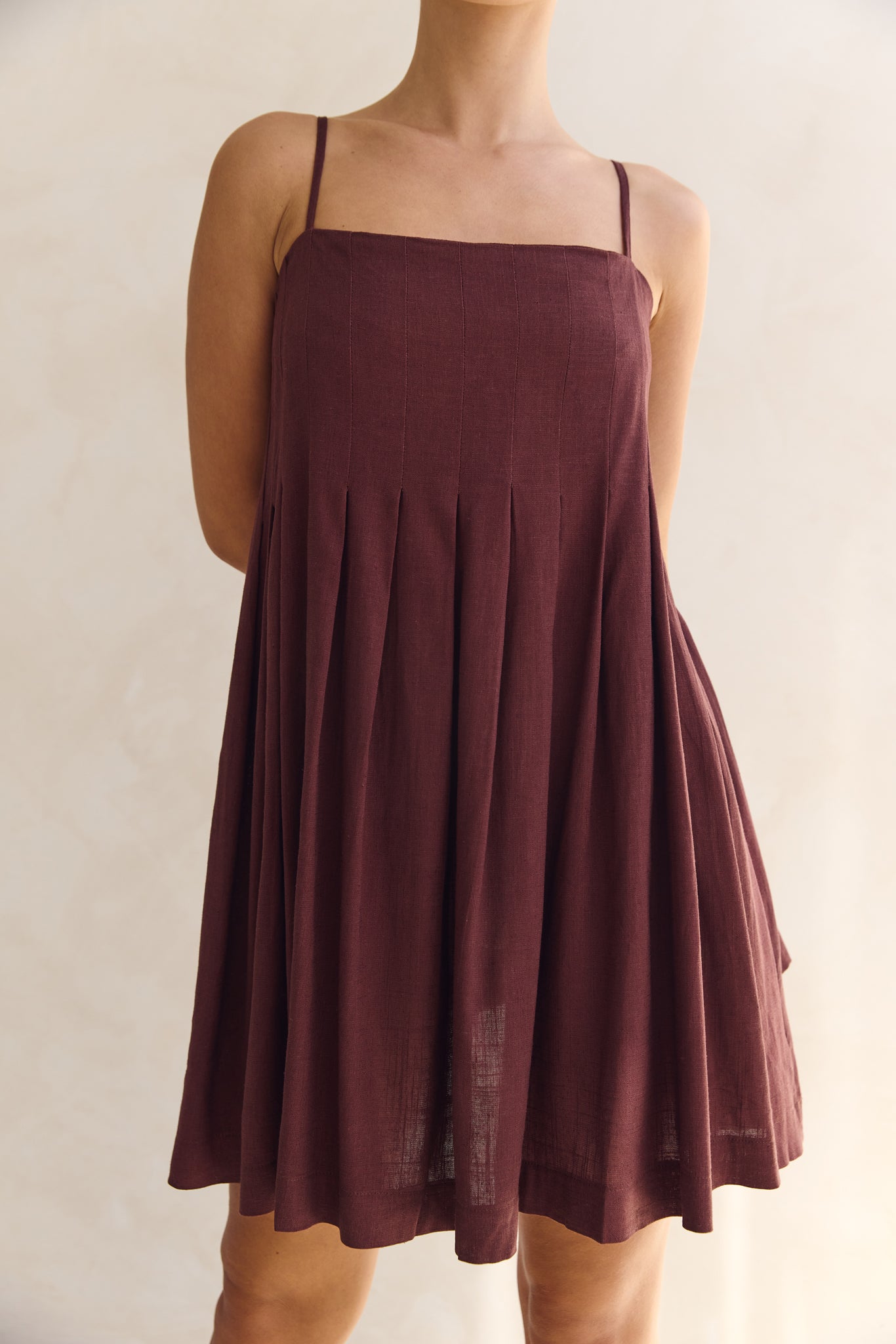Haven Mini Dress (Chestnut)